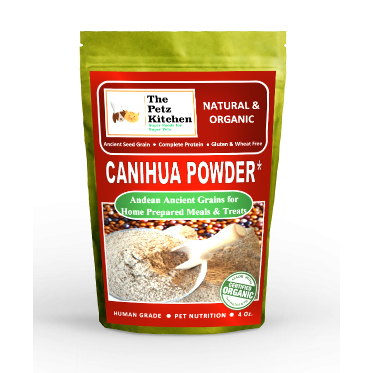 Canihua Flour - Organic Ancient Seed Grain - Complete Protein - Wheat & Gluten Free* The Petz Kitchen Dog & Cat Super Foods*