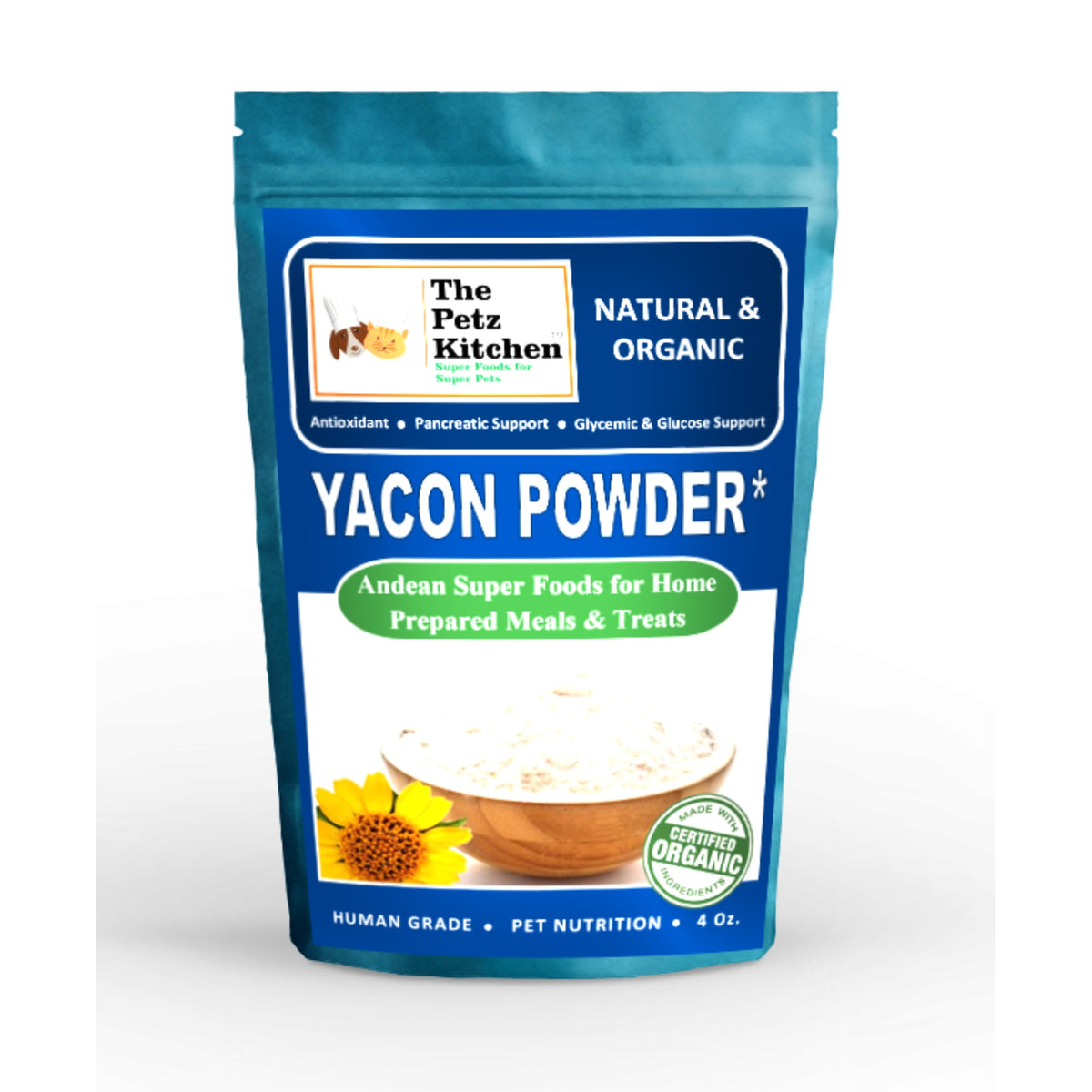 Yacon Leaf - Antioxidant Pancreatic Support* Glycemic & Glucose Support* The Petz Kitchen - Organic Human Grade Ingredients For Home Prepared Meals & Treats