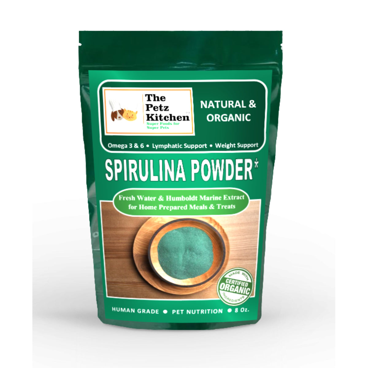 Spirulina* Omega 3 & 6 Lymphatic, Weight & Probiotic Immune Support* The Petz Kitchen
