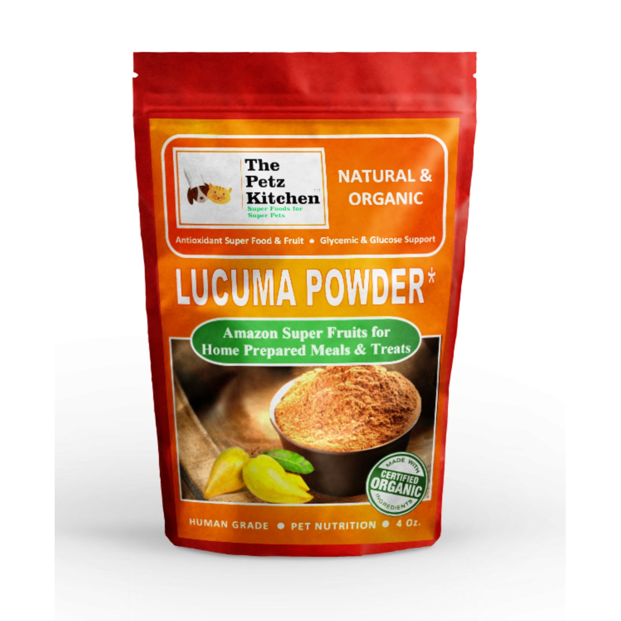Lucuma Powder - Glycemic Glucose & Digestive Support*  Antioxidant Usda Organic Super Food & Fruit The Petz Kitchen