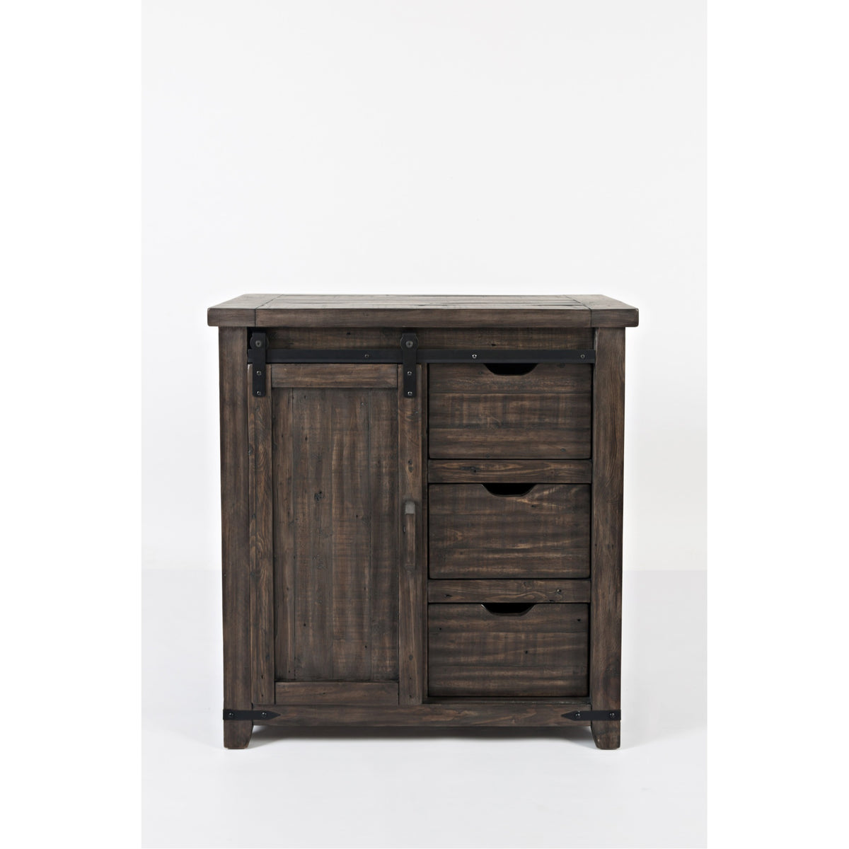 Madison County Rustic Reclaimed Solid Wood Farmhouse 32' Barn Door Accent Cabinet
