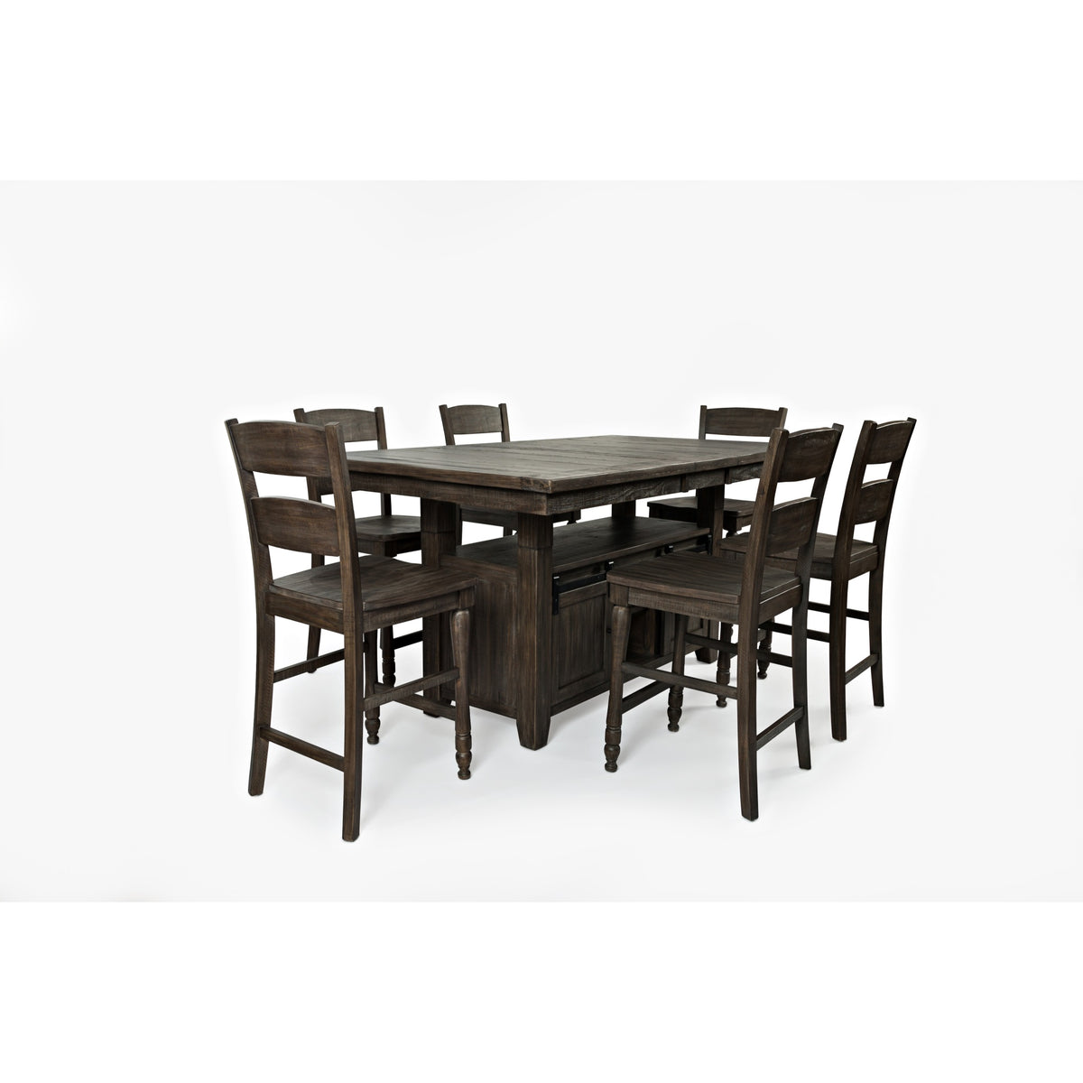 Madison County Reclaimed Pine 72' Farmhouse Counter Height Seven-Piece Dining Set
