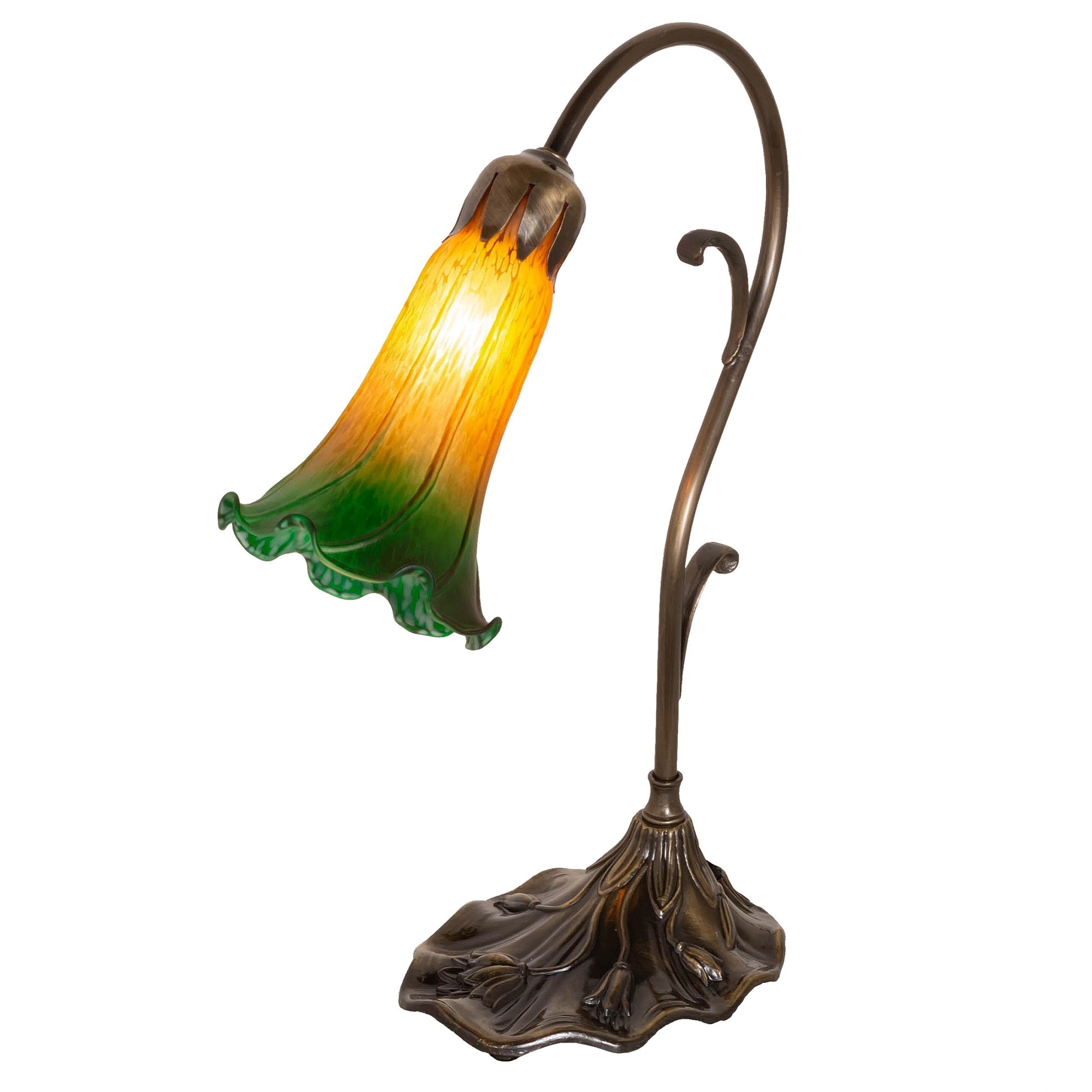 15' High Amber/Green Tiffany Pond Lily Accent Lamp