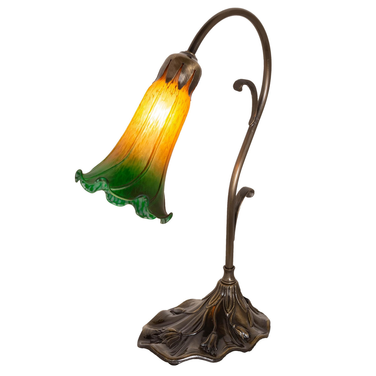 15' High Amber/Green Tiffany Pond Lily Accent Lamp