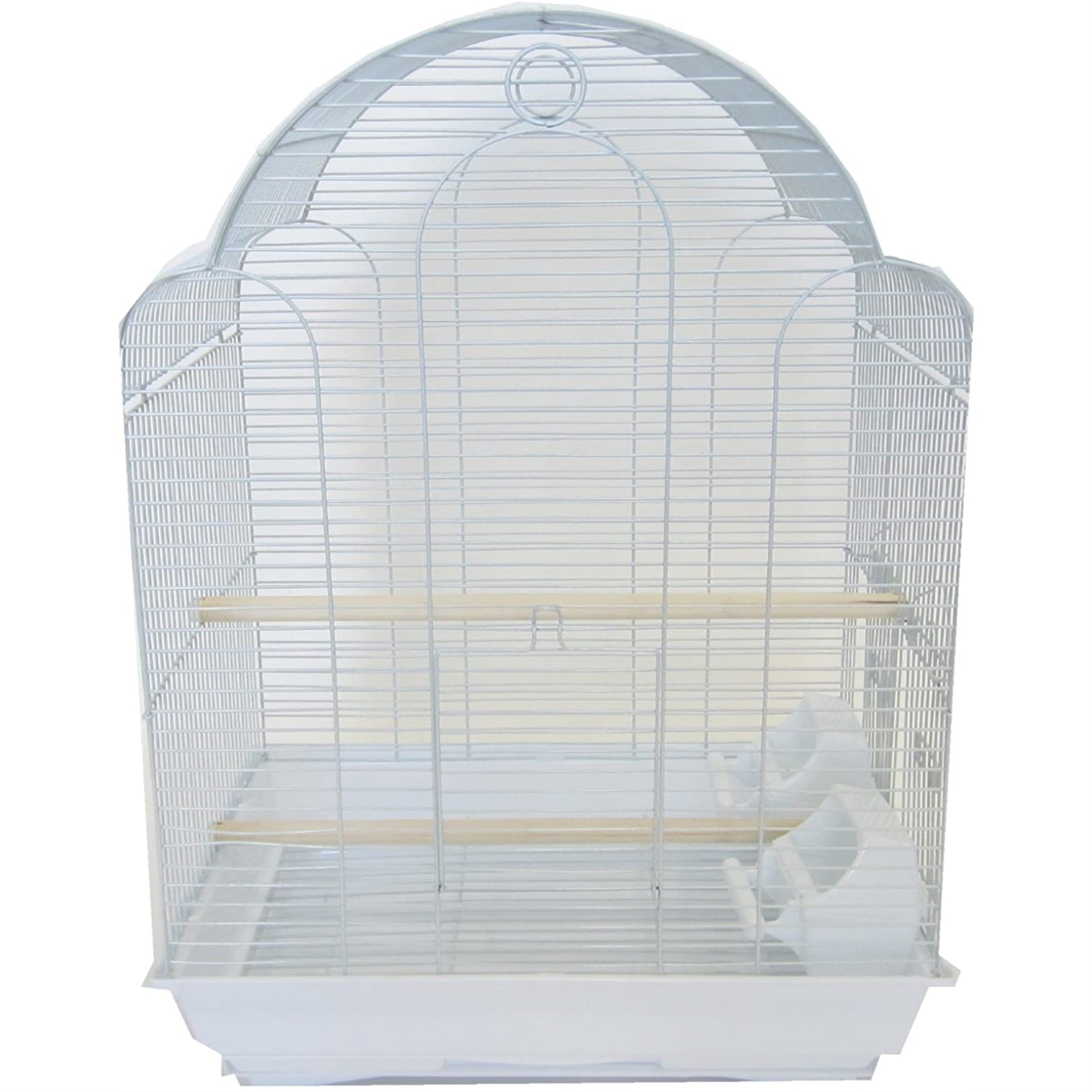 1704 3/8' Bar Spacing Shell Top Bird Cage, White