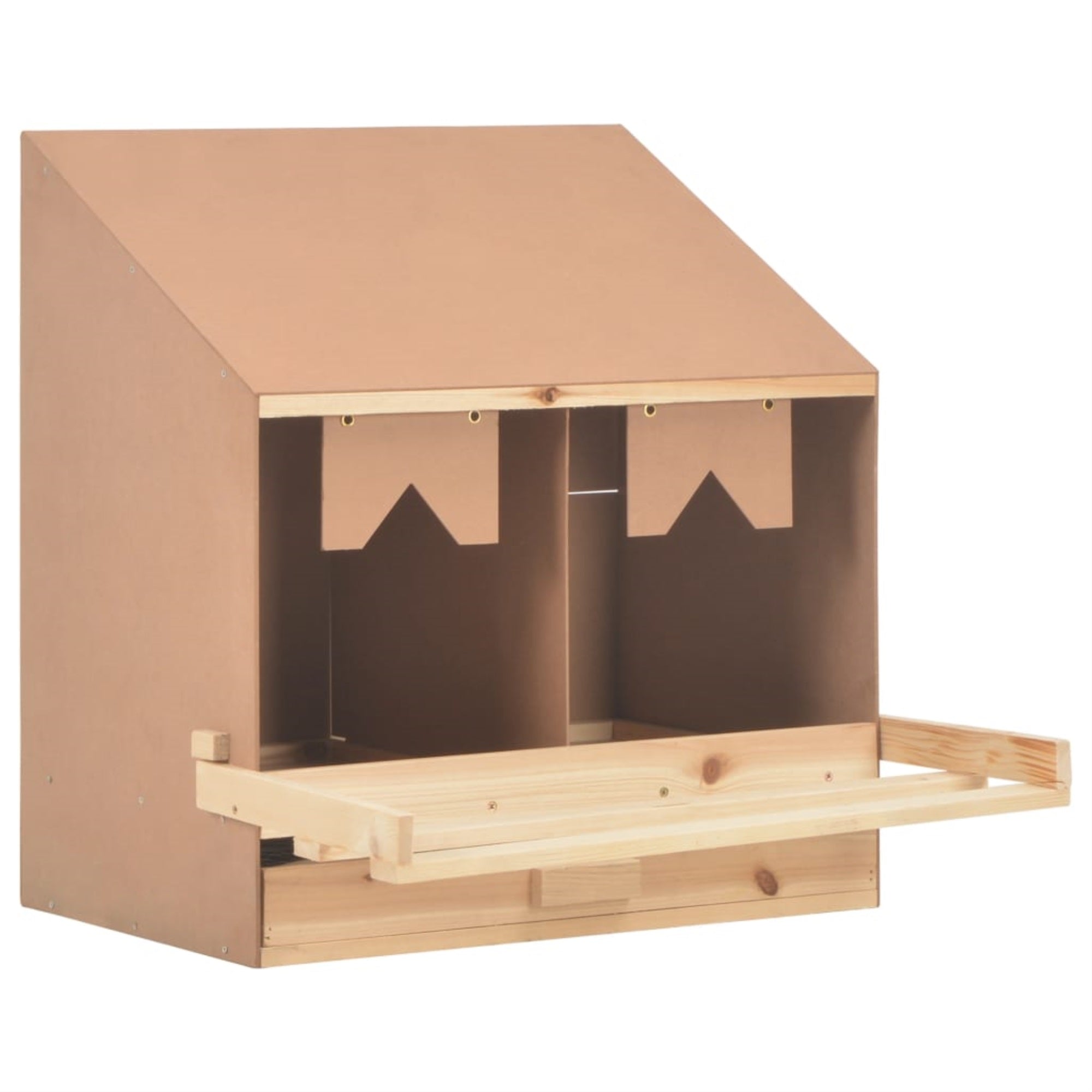 Vidaxl Chicken Laying Nest 2 Compartments 24.8'X15.7'X25.6' Solid Pine Wood