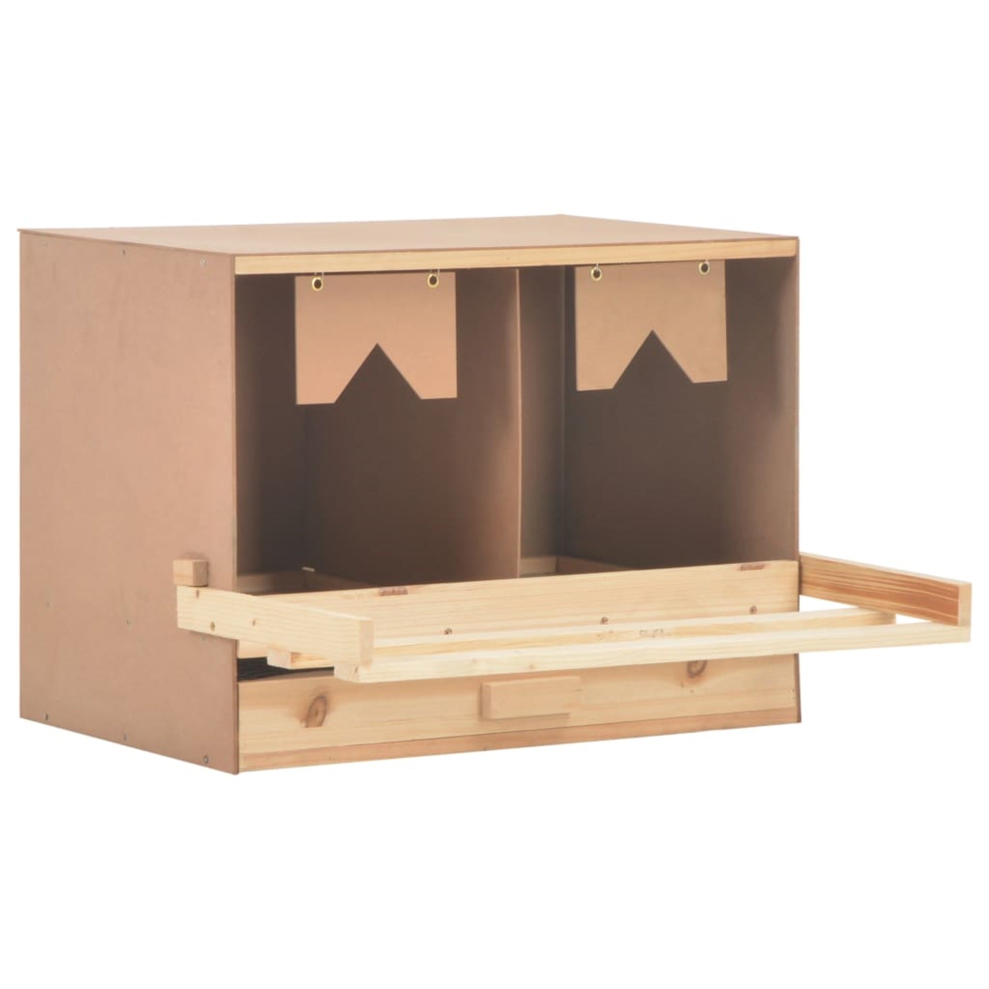Vidaxl Chicken Laying Nest 2 Compartments 24.8'X15.7'X17.7' Solid Pine Wood