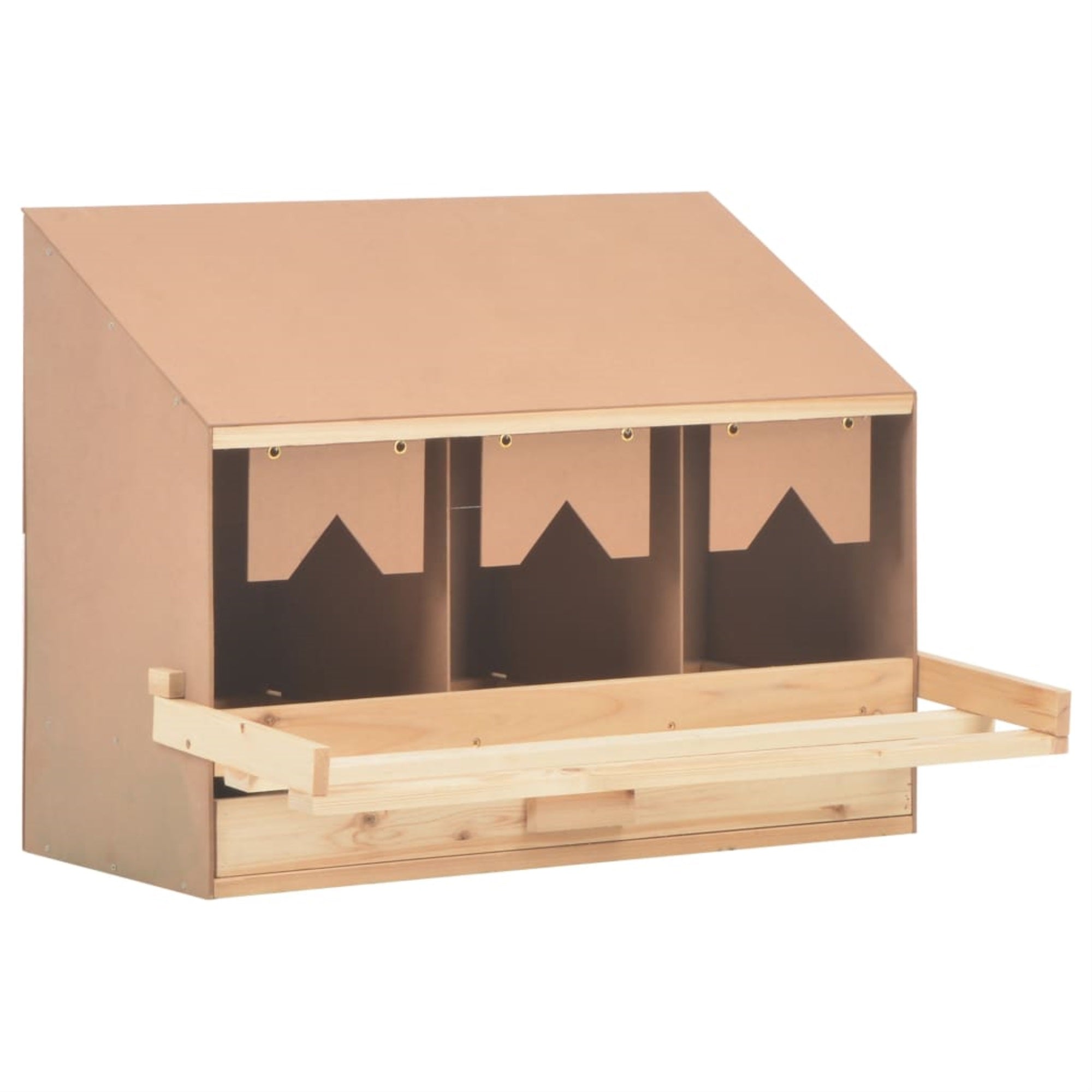 Vidaxl Chicken Laying Nest 3 Compartments 28.3'X13'X21.3' Solid Pine Wood