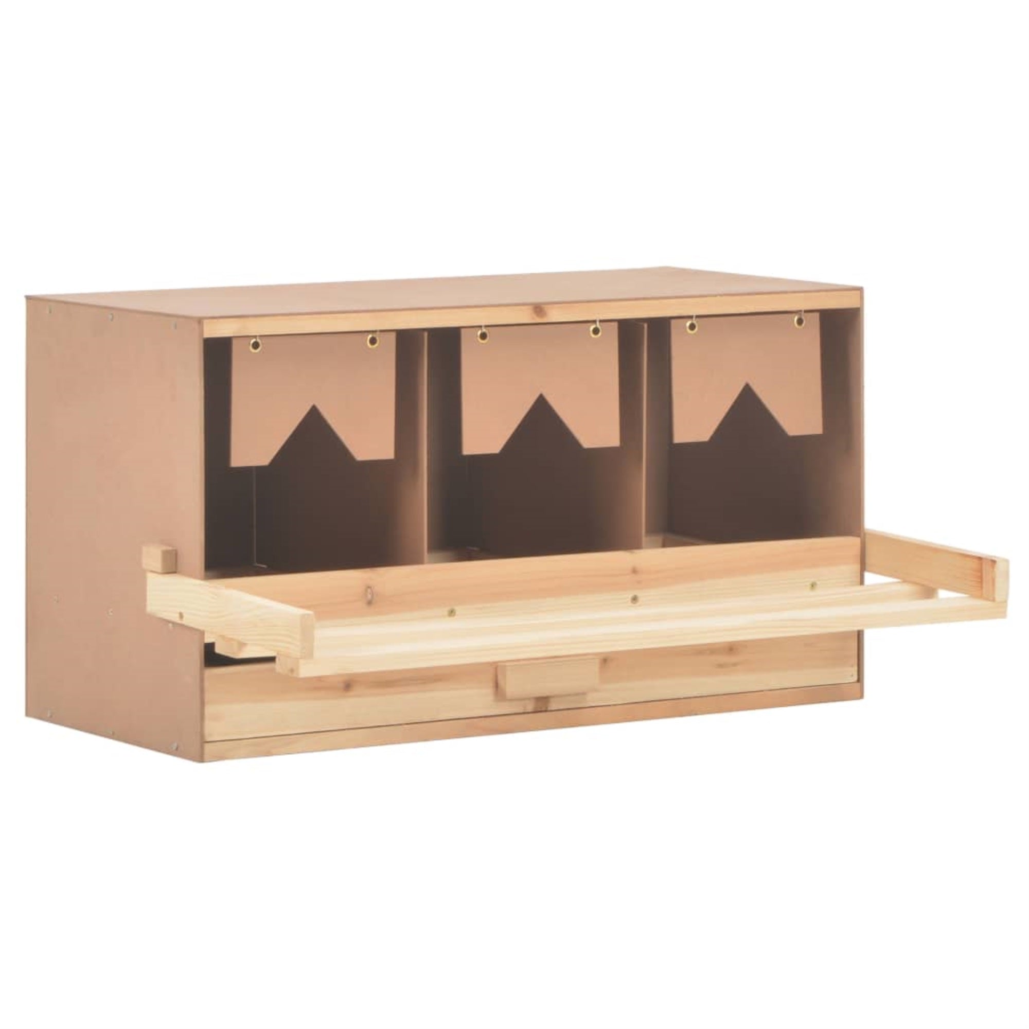 Vidaxl Chicken Laying Nest 3 Compartments 28.3'X13'X15' Solid Pine Wood