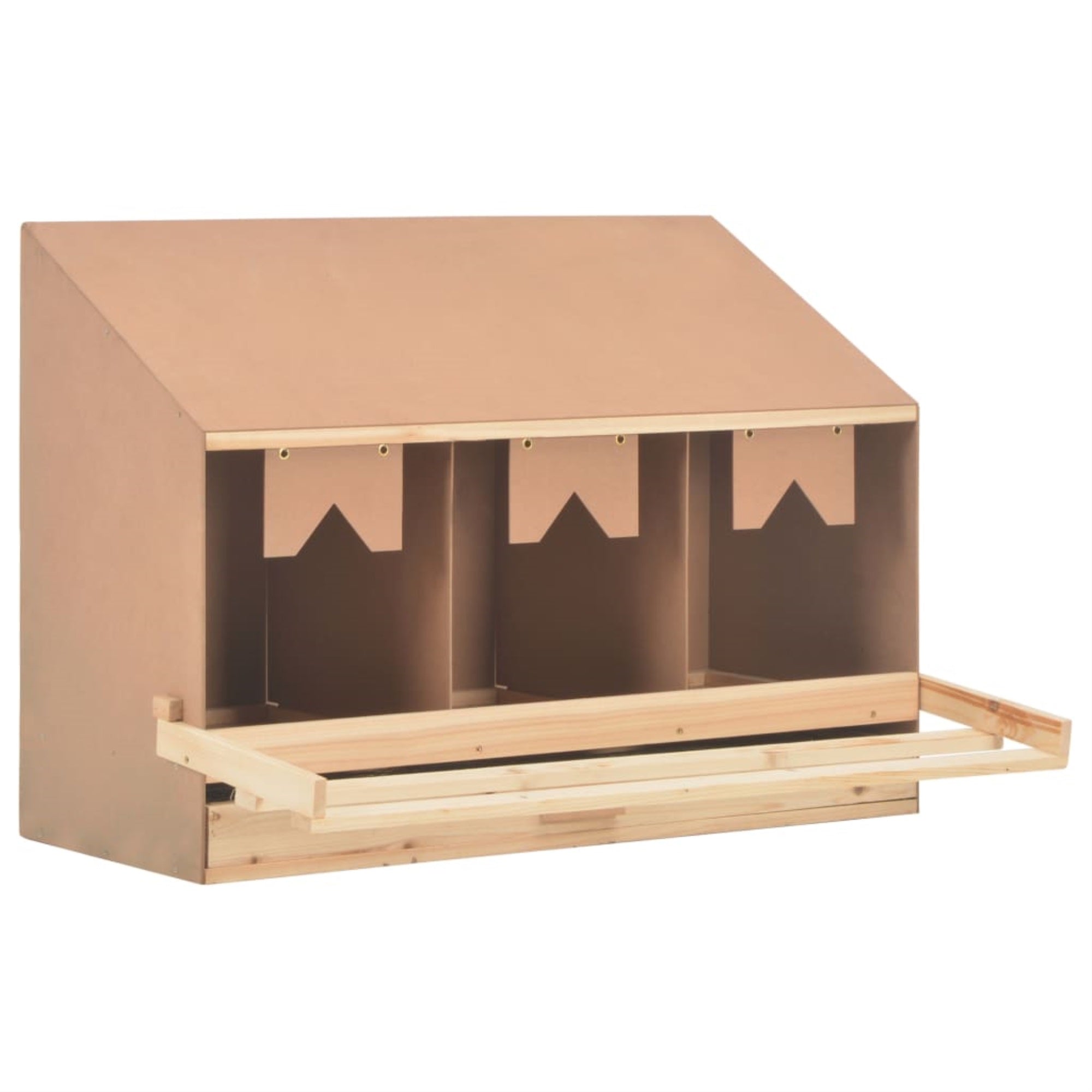 Vidaxl Chicken Laying Nest 3 Compartments 36.6'X15.7'X25.6' Solid Pine Wood