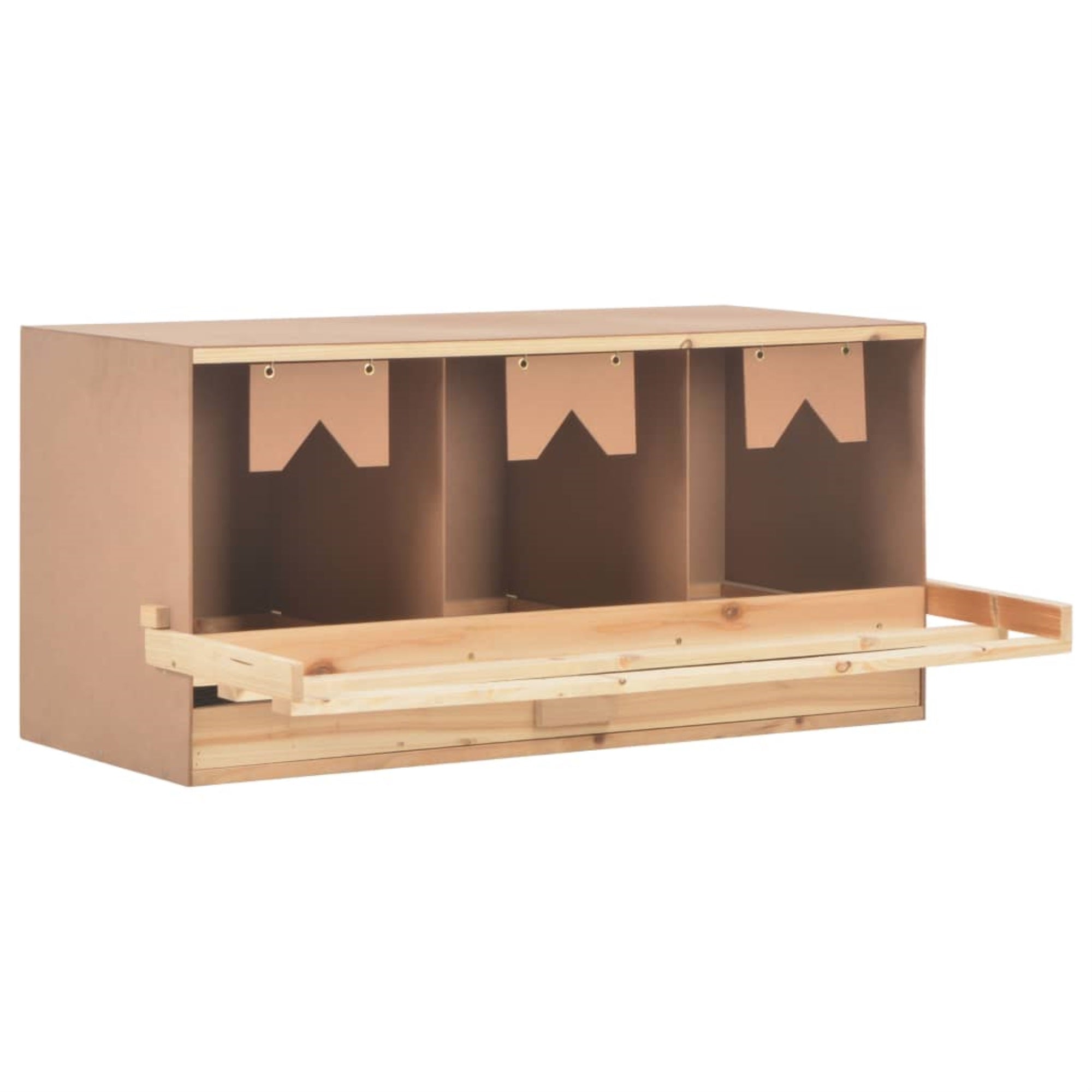 Vidaxl Chicken Laying Nest 3 Compartments 37.8'X15.7'X17.7' Solid Pine Wood