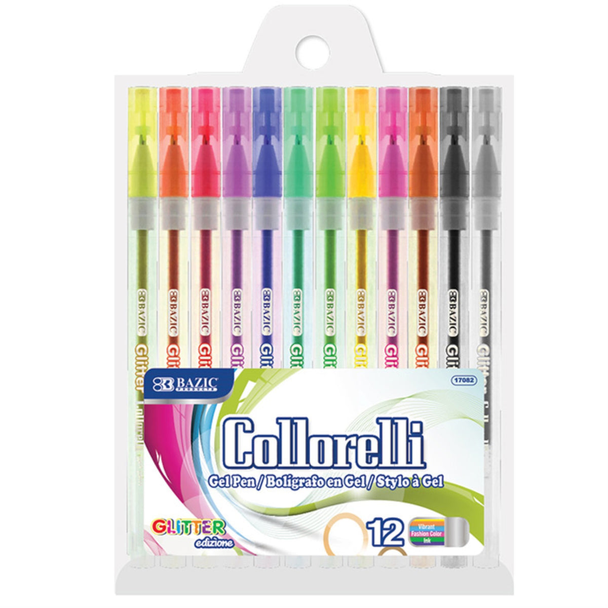 Bazic 12 Glitter Color Collorelli Gel Pen /Case Qty - 144