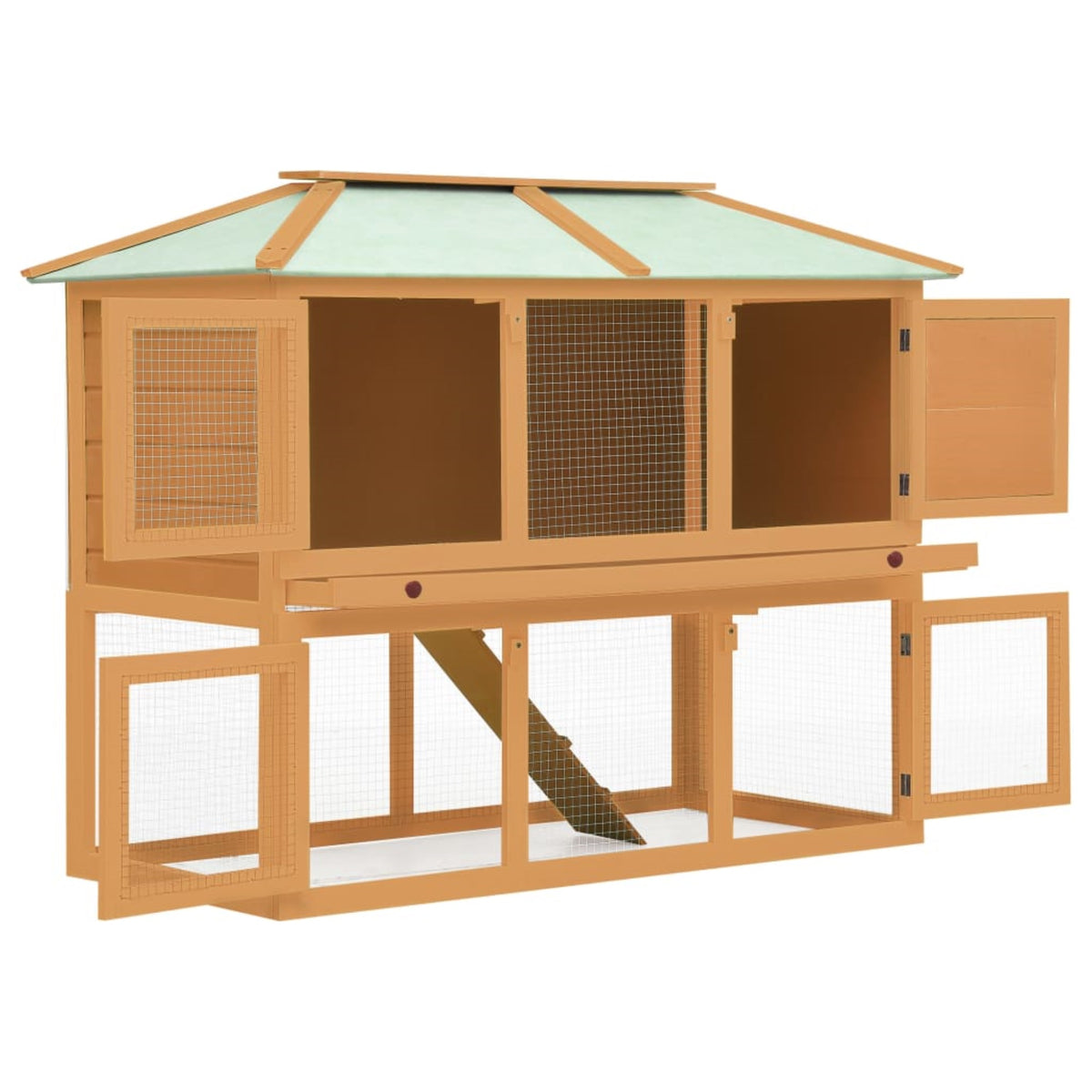 Vidaxl Animal Rabbit Cage Double Floor Wood