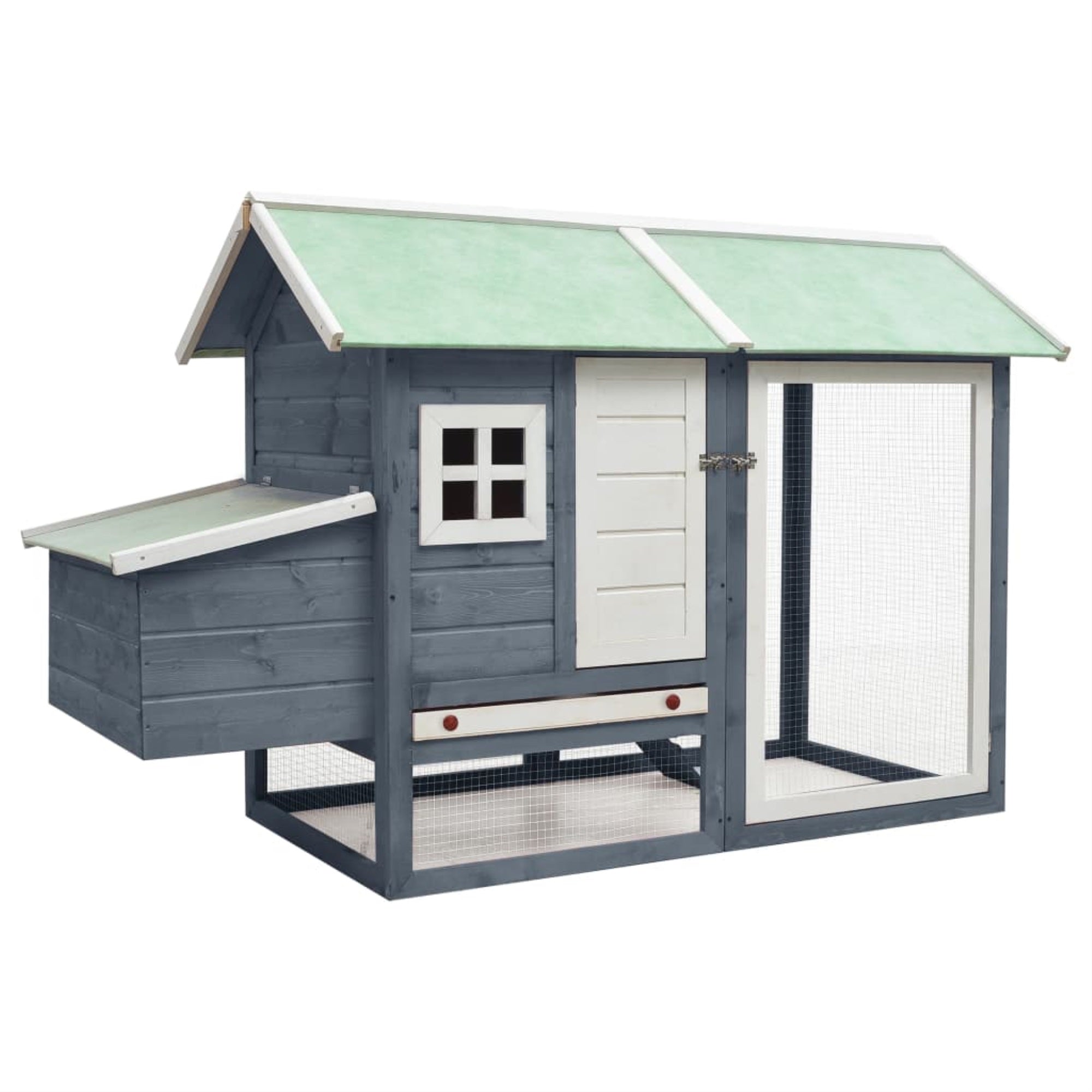 Vidaxl Chicken Cage Gray 66.9'X31.9'X43.3' Solid Pine & Fir Wood