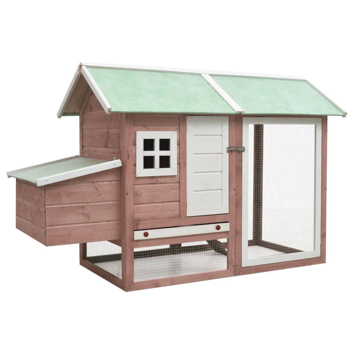 Vidaxl Chicken Cage Mocha 66.9'X31.9'X43.3' Solid Pine & Fir Wood