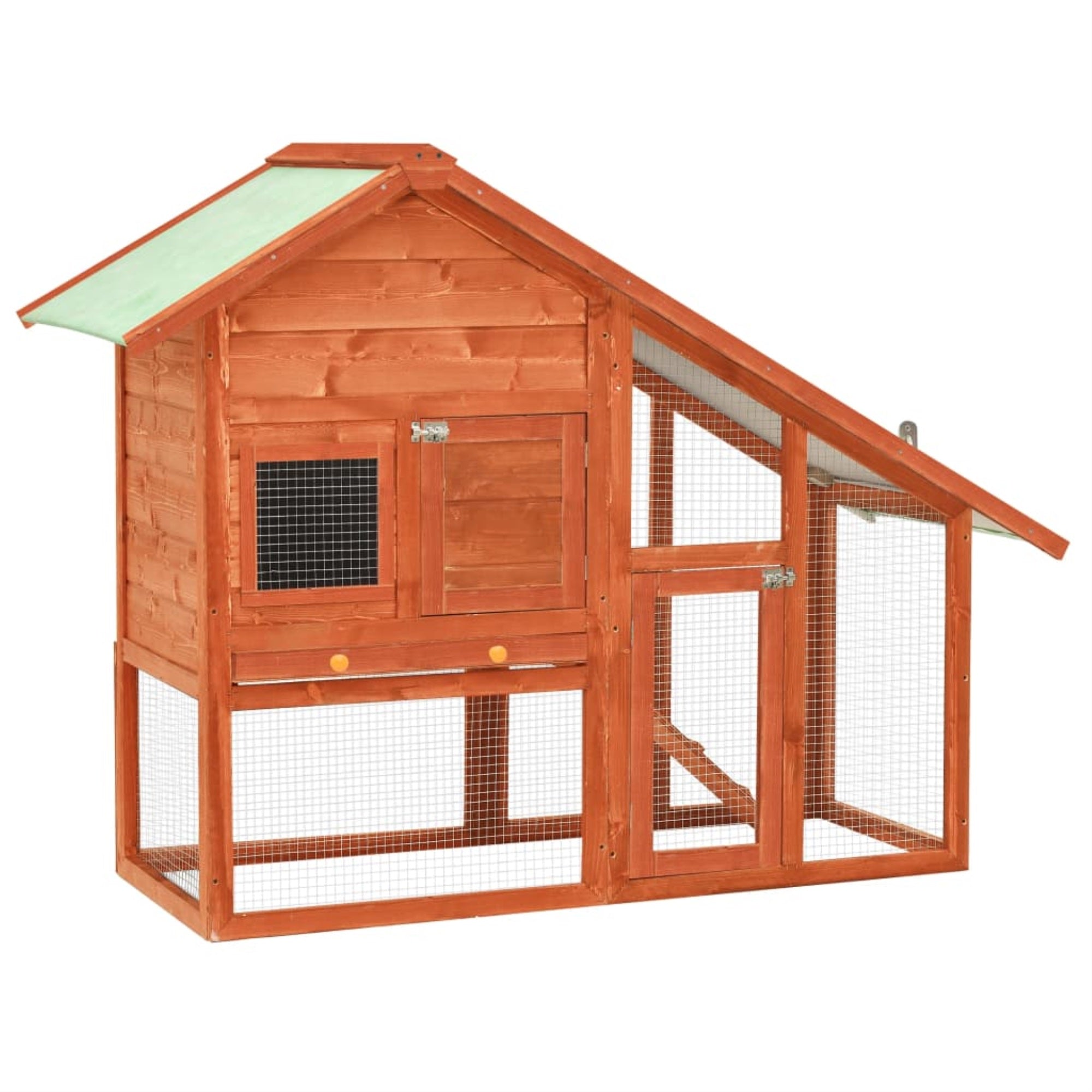 Vidaxl Rabbit Hutch 55.1'X24.8'X47.2' Solid Firwood