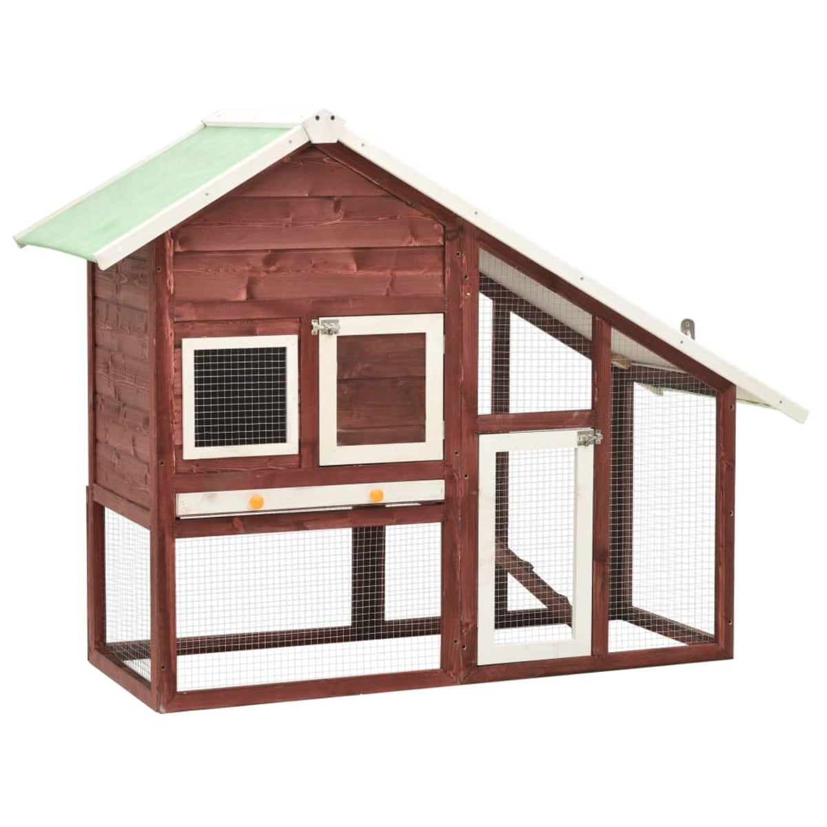 Vidaxl Rabbit Hutch Mocha And White 55.1'X24.8'X47.2' Solid Firwood