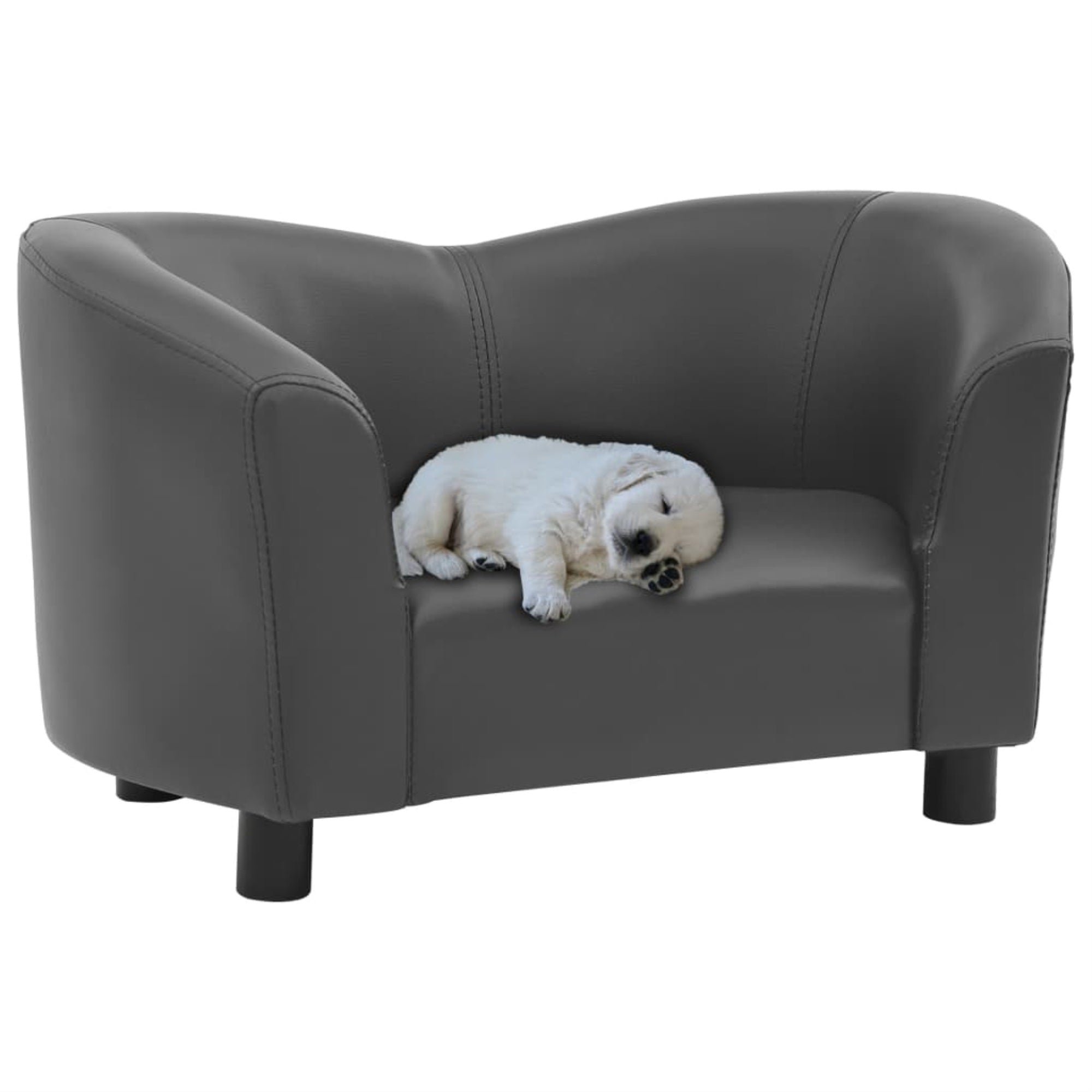 Vidaxl Dog Sofa Gray 26.4'X16.1'X15.4' Faux Leather