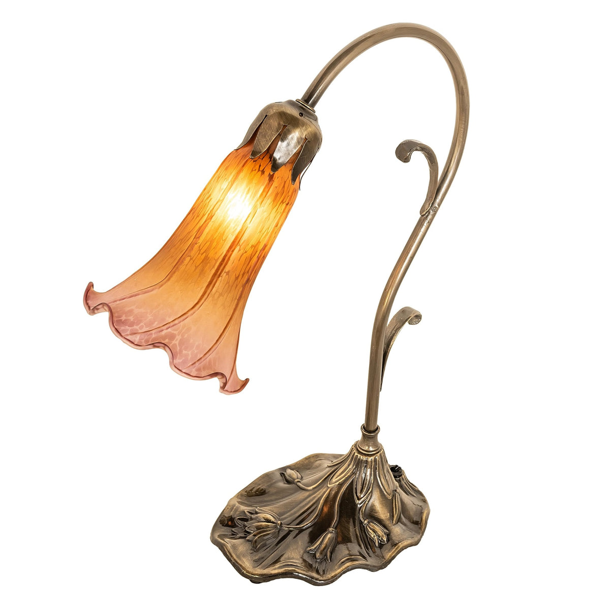 15' High Amber/Purple Tiffany Pond Lily Accent Lamp
