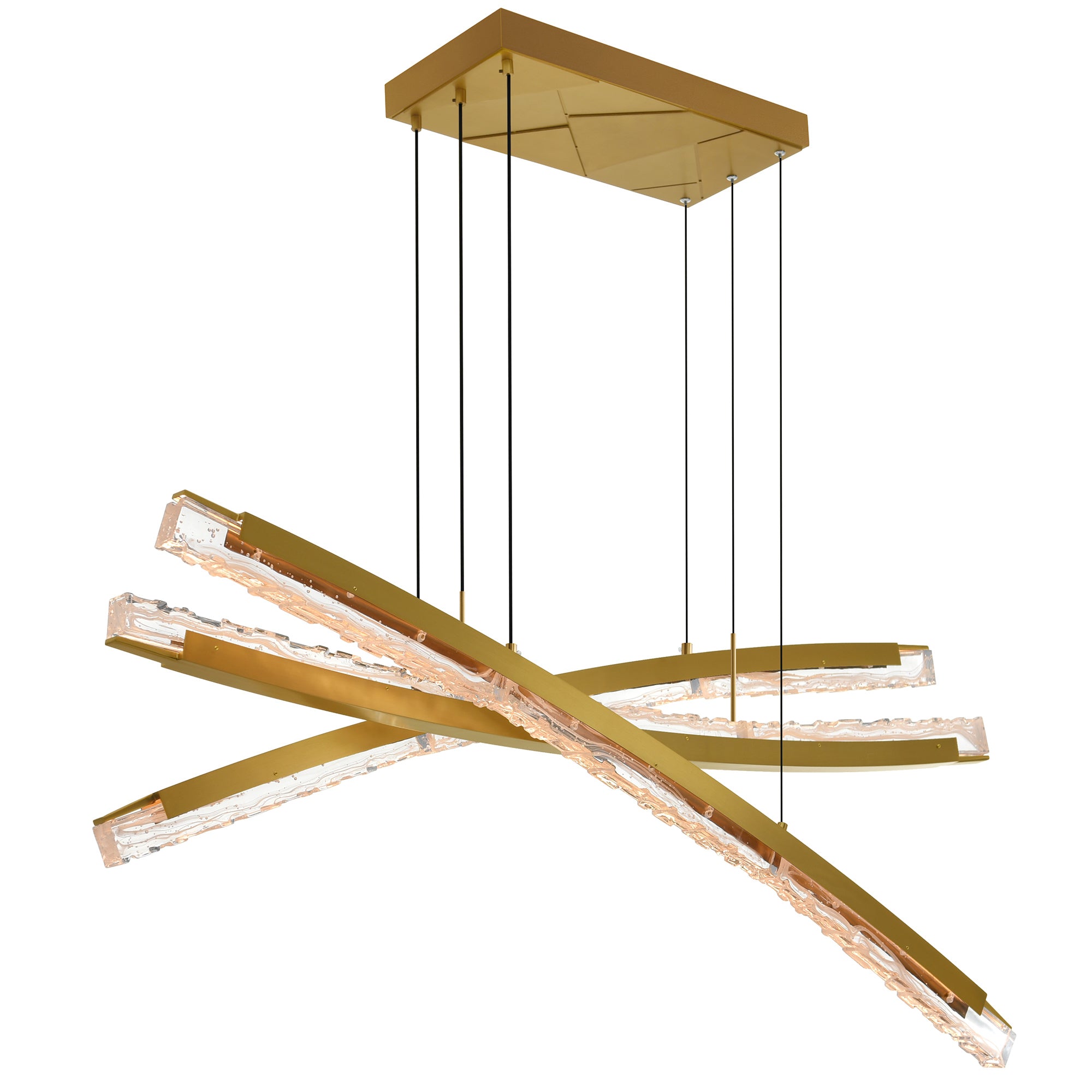 Saber Integrated Led Brass Chandelier