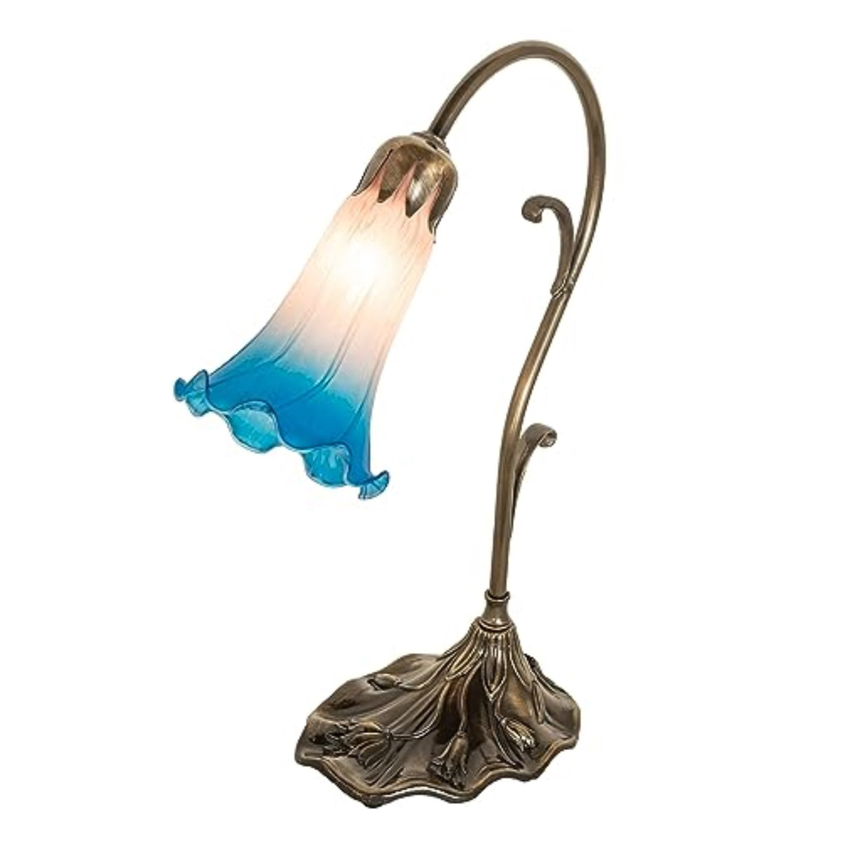 15' High Pink/Blue Tiffany Pond Lily Accent Lamp
