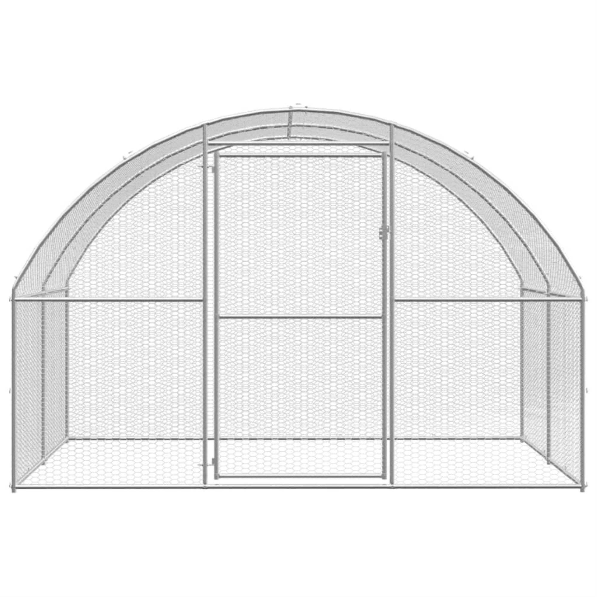 Vidaxl Outdoor Chicken Coop 9.8'X6.6'X6.6' Galvanized Steel