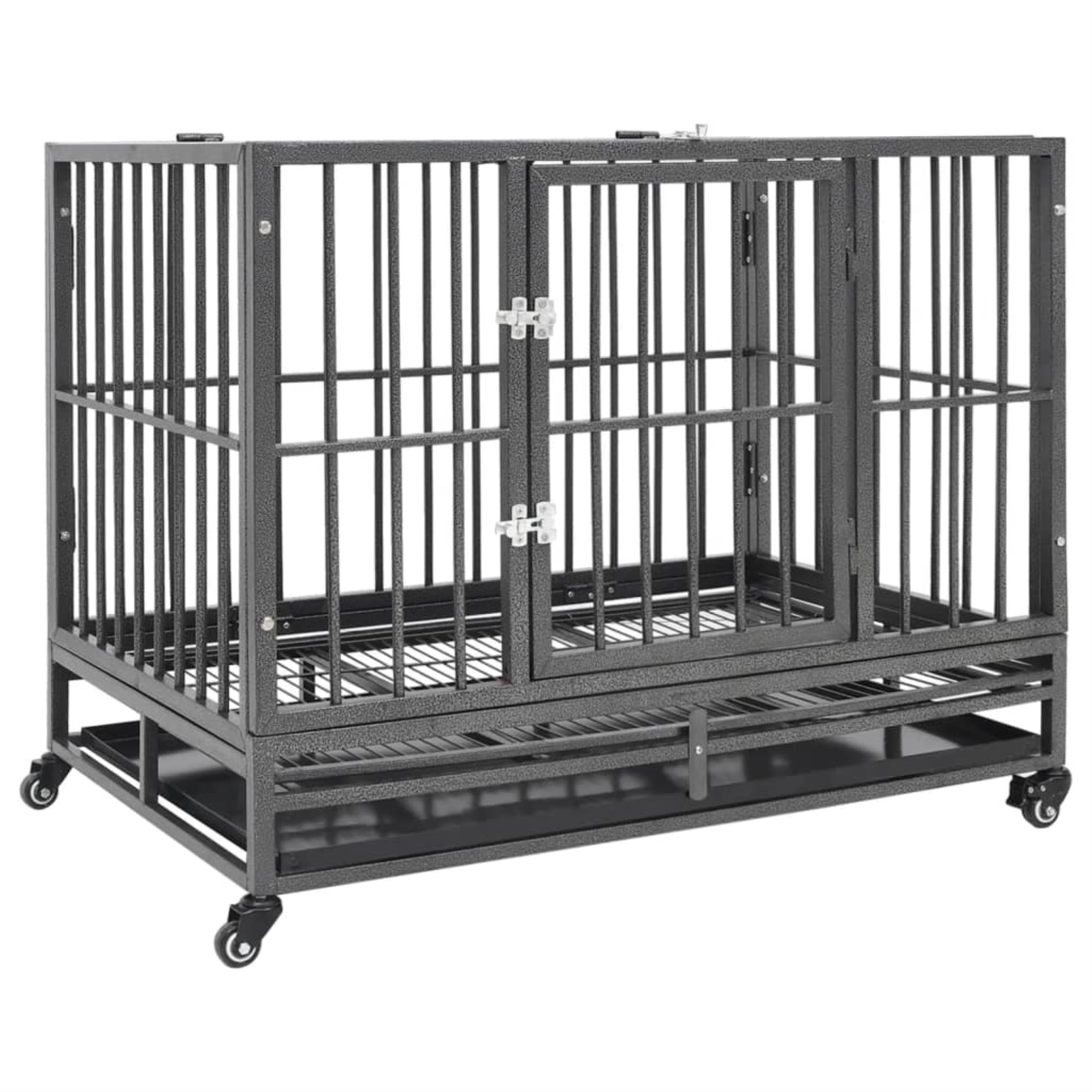 Vidaxl Dog Cage With Wheels Steel 40.2'X28.3'X33.5'