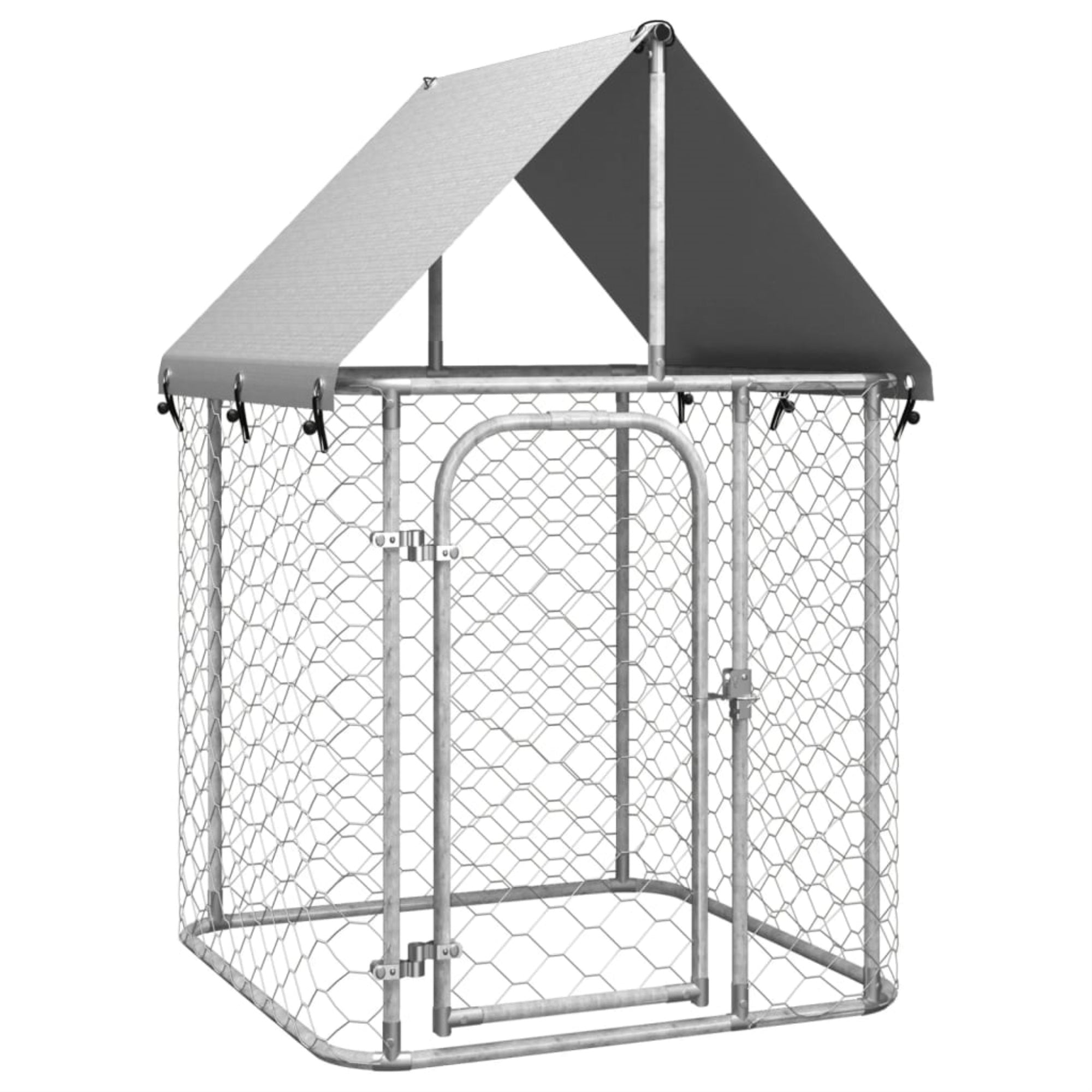 vidaXL Outdoor Dog Kennel with Roof 39.4″x39.4″x59.1″
