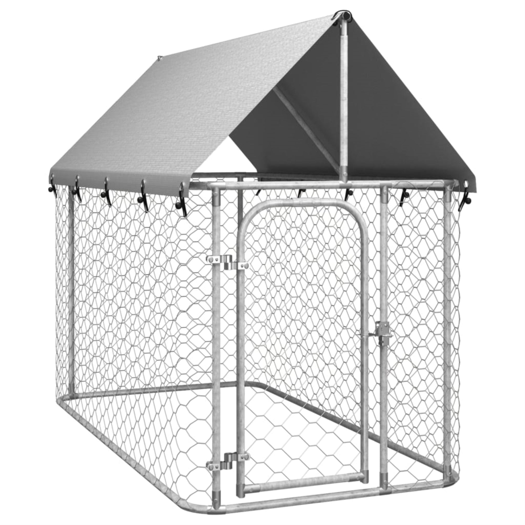 Vidaxl Outdoor Dog Kennel With Roof 78.7'X39.4'X59.1'