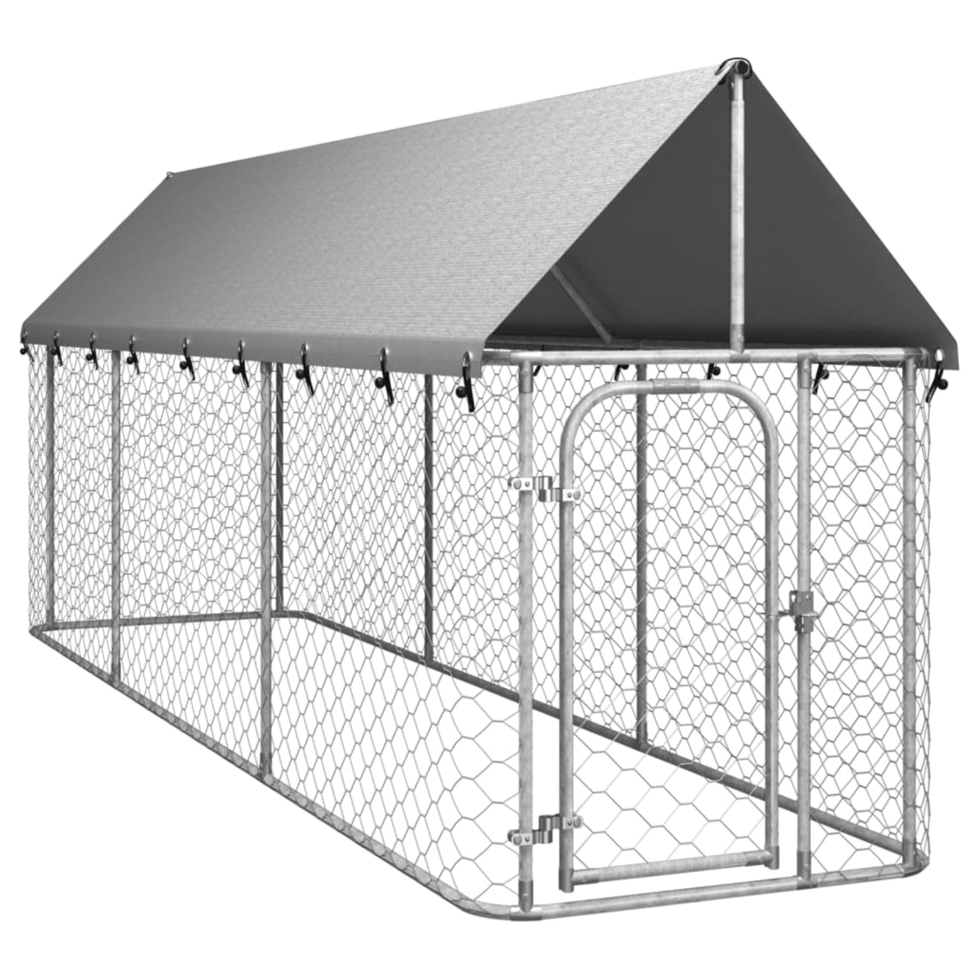 Vidaxl Outdoor Dog Kennel With Roof 157.5'X39.4'X59.1'