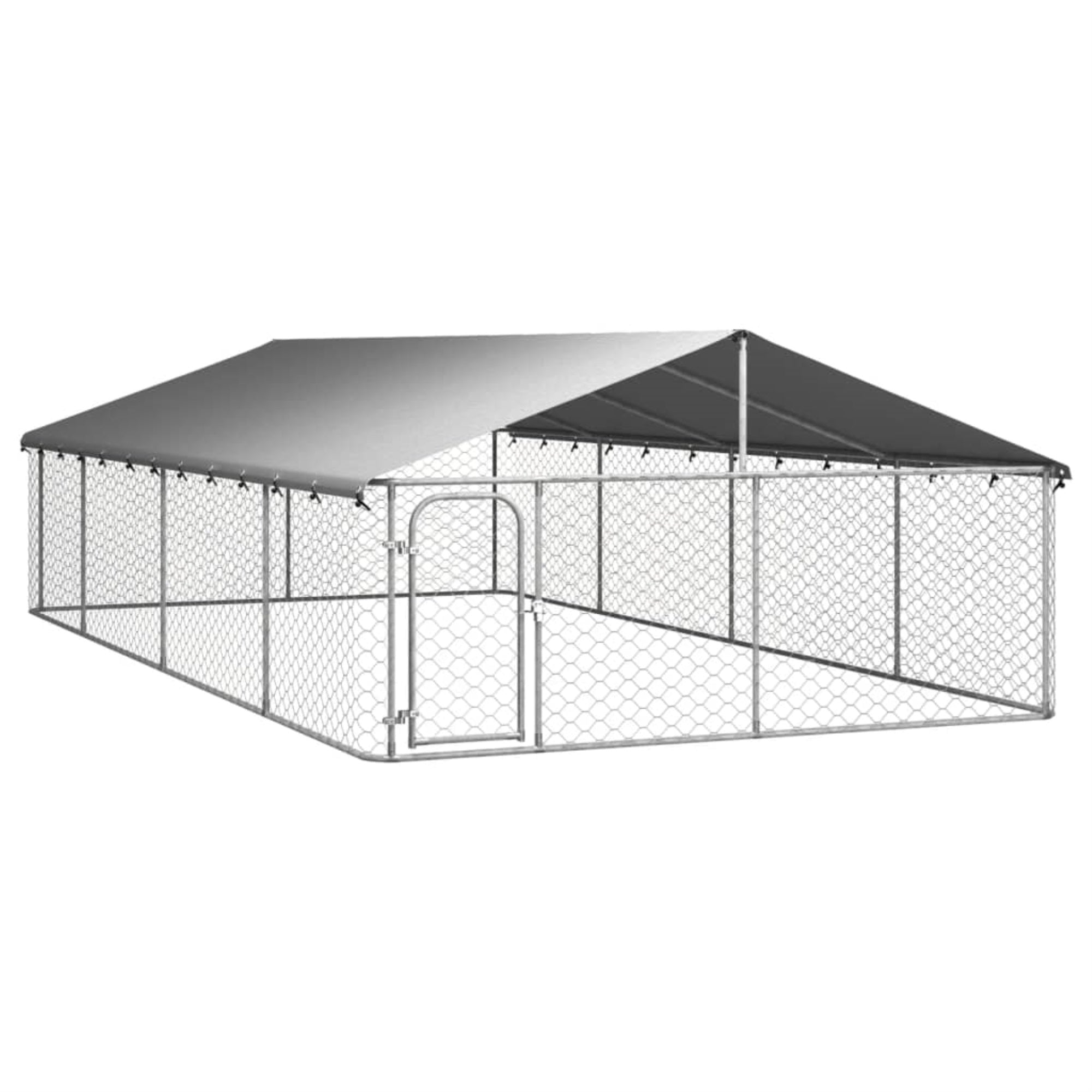 Vidaxl Outdoor Dog Kennel With Roof 236.2'X118.1'X59.1'