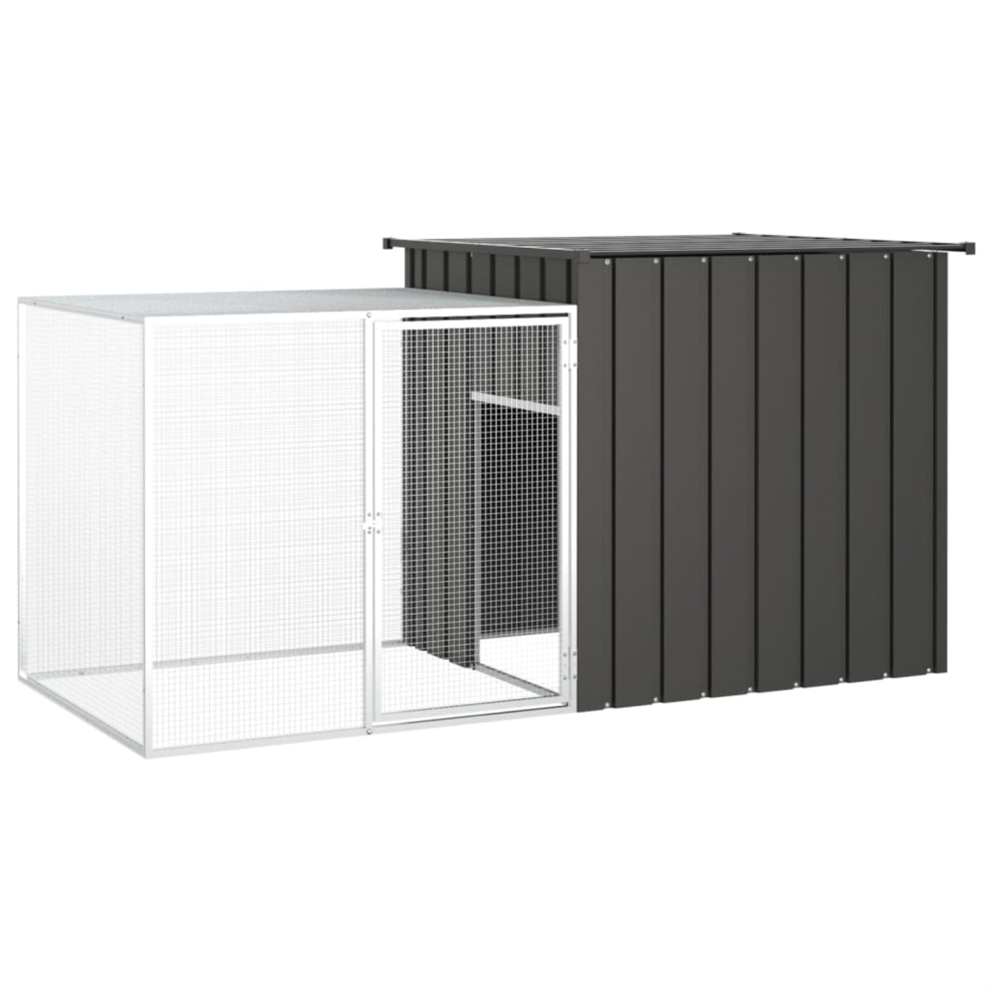 Vidaxl Chicken Cage Anthracite 78.7'X35.8'X39.4' Galvanized Steel