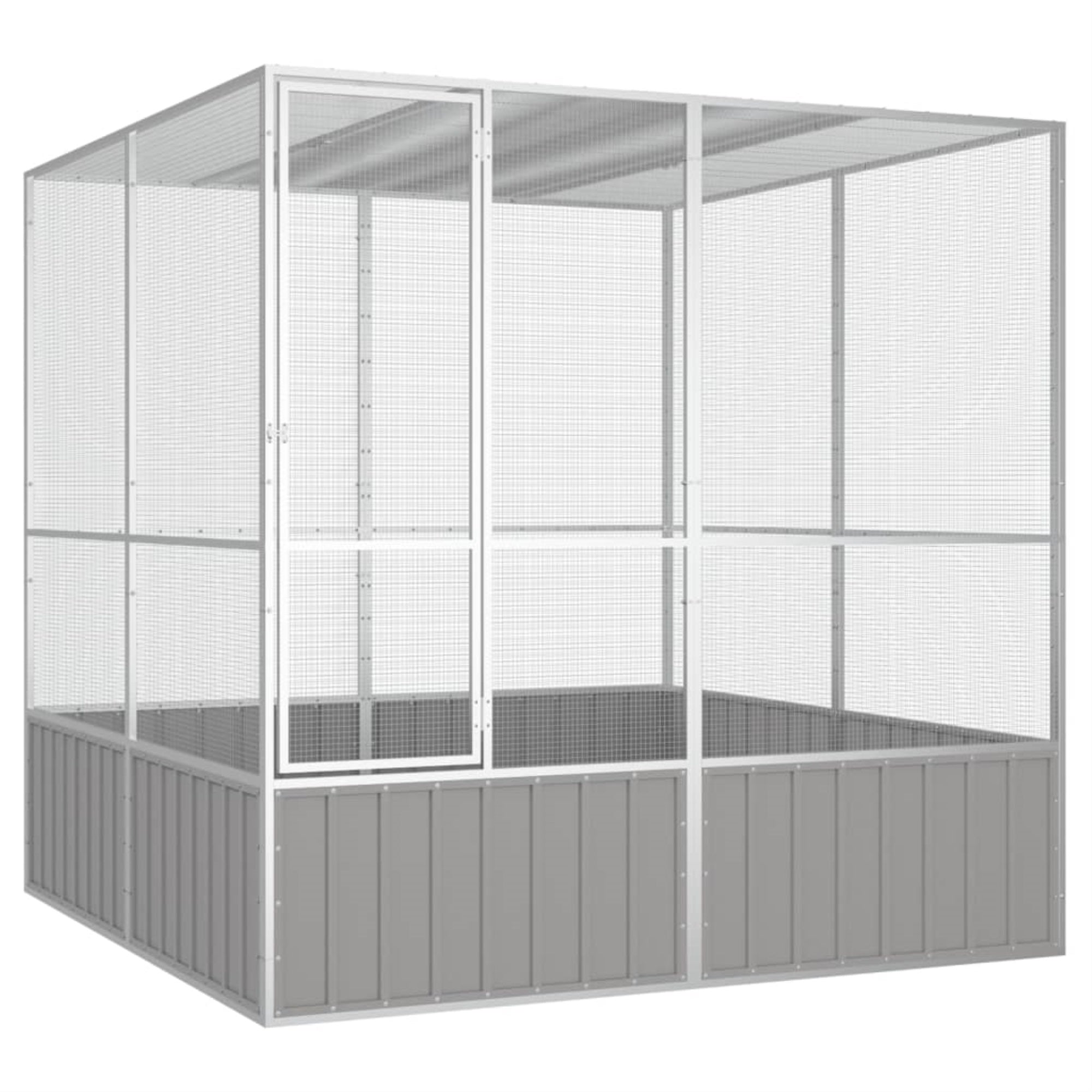Vidaxl Bird Cage Gray 84.1'X85.6'X83.3' Galvanized Steel