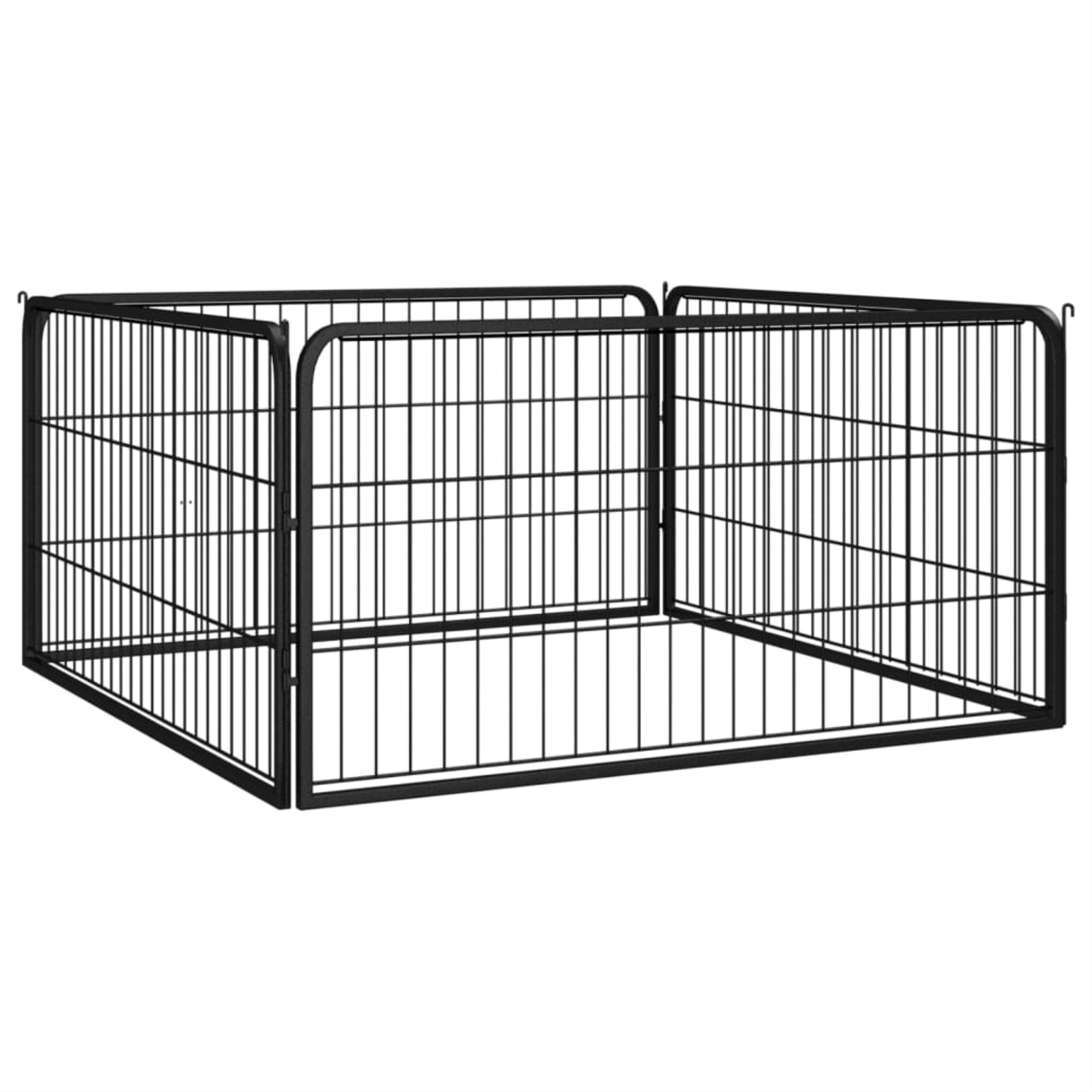 Vidaxl Dog Playpen 4 Panels Black 39.4'X19.7' Powder-Coated Steel