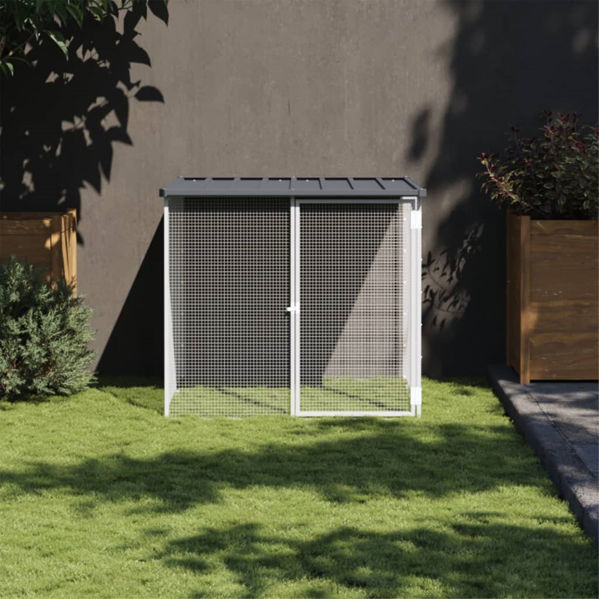 Vidaxl Chicken Cage With Roof Anthracite 40.6'X38.6'X35.4' Galvanized Steel