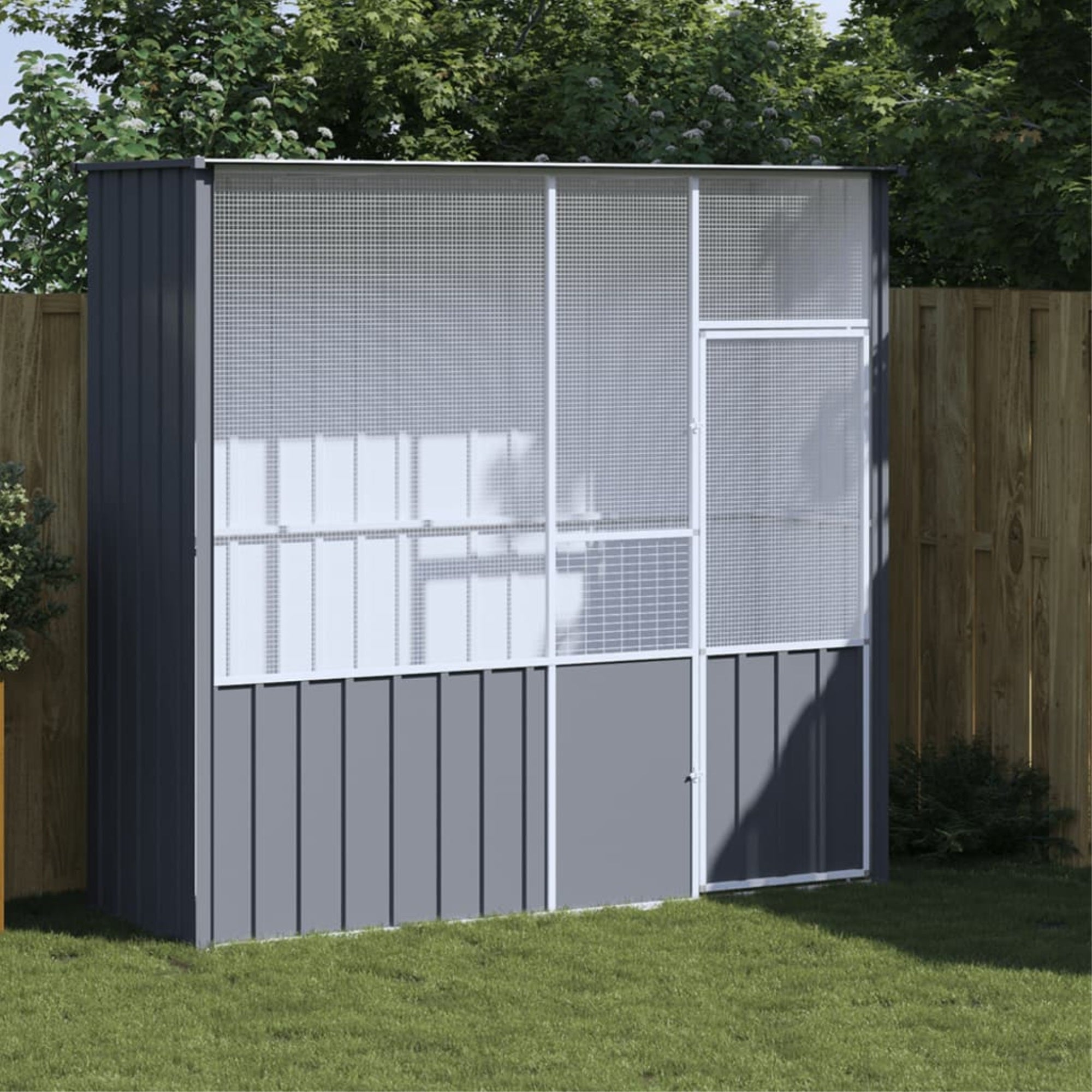 vidaXL Bird Cage Anthracite 84.6″x30.7″x78.7″ Galvanized Steel
