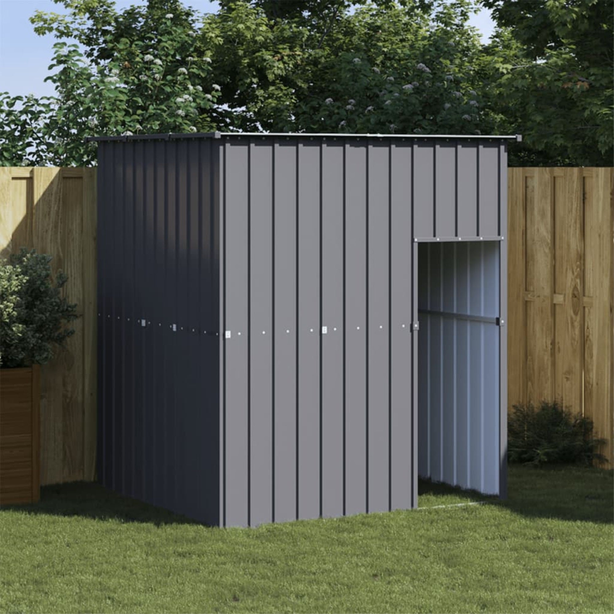 Vidaxl Dog House With Roof Anthracite 65'X60.2'X71.3' Galvanized Steel