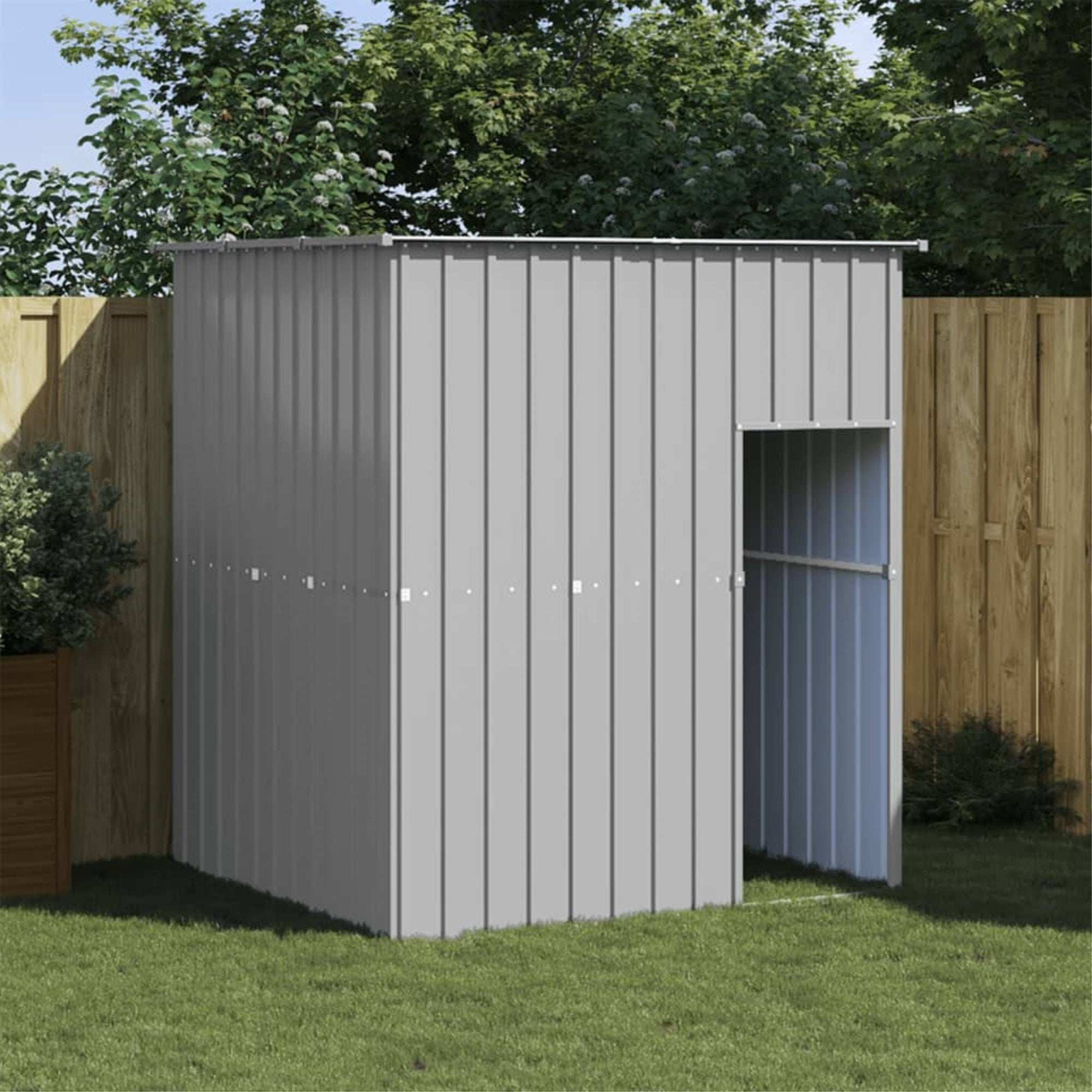 Vidaxl Dog House With Roof Light Gray 65'X60.2'X71.3' Galvanized Steel
