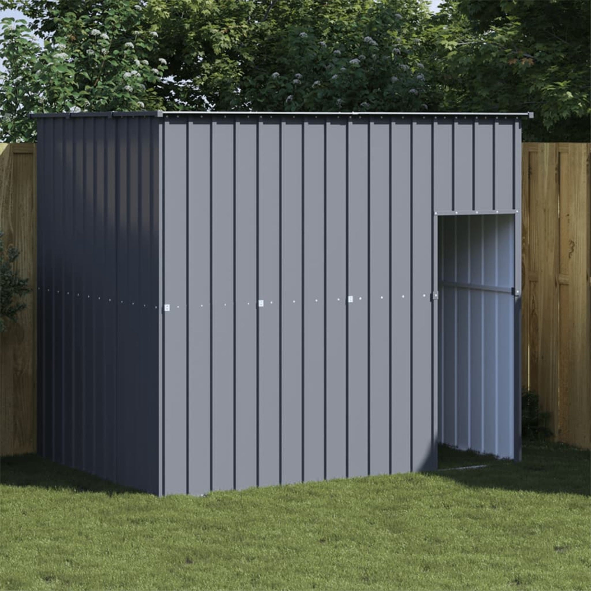 vidaXL Dog House with Roof Anthracite 84.3″x60.2″x71.3″ Galvanized Steel