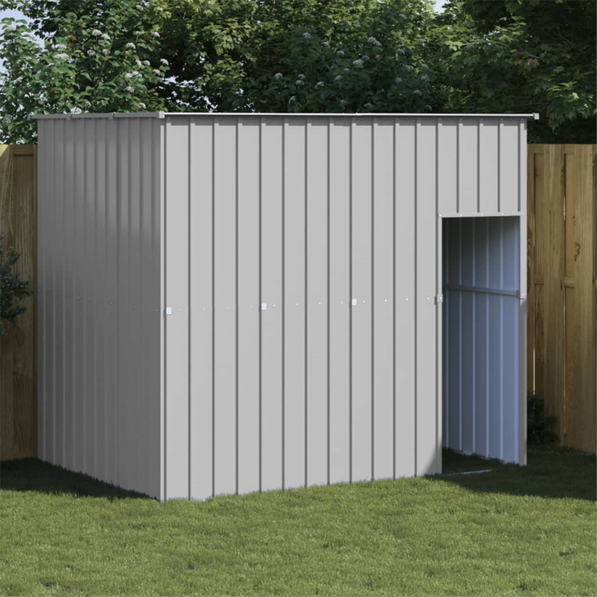 Vidaxl Dog House With Roof Light Gray 84.3'X60.2'X71.3' Galvanized Steel