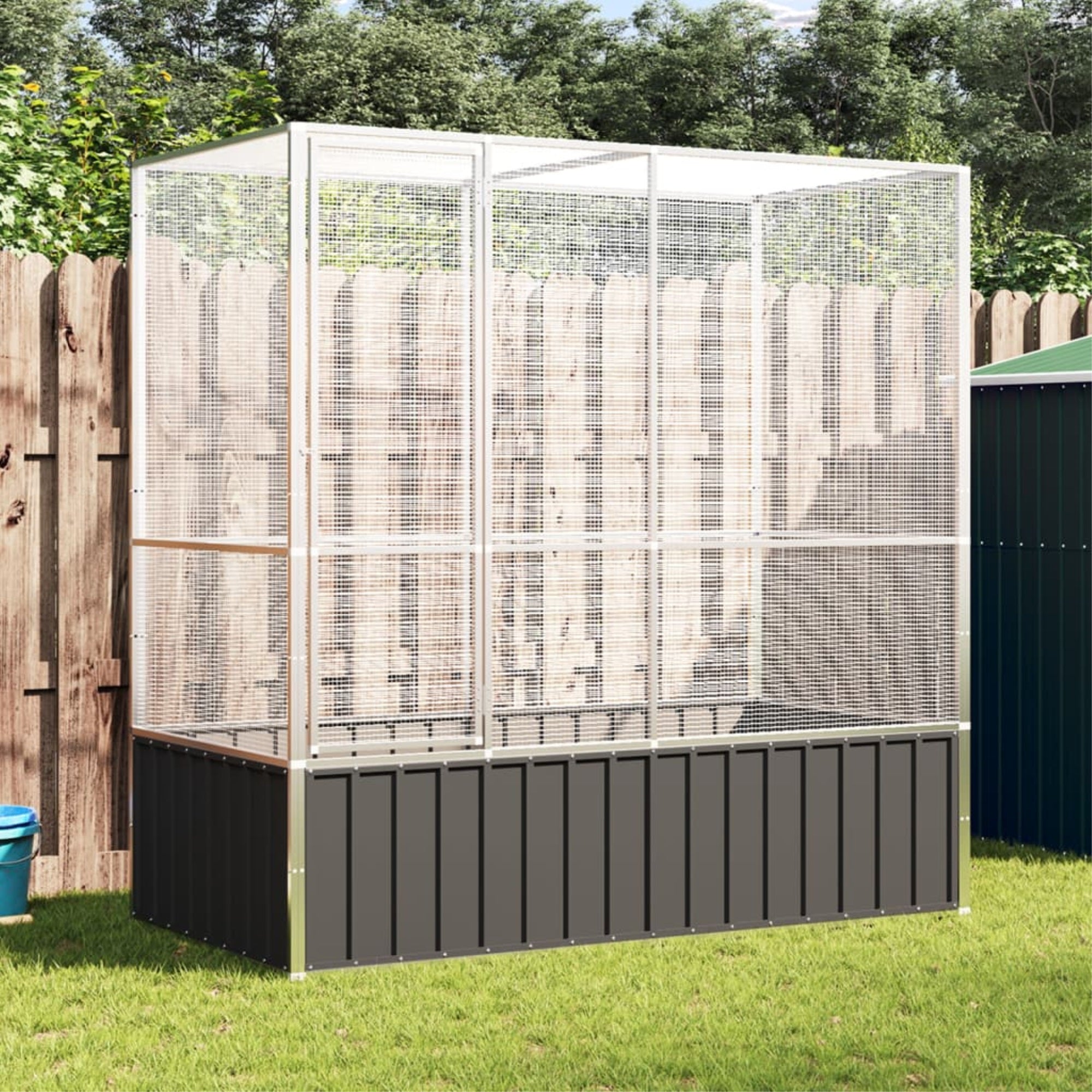 vidaXL Aviary Silver 82.9″x42.1″x83.5″ Steel