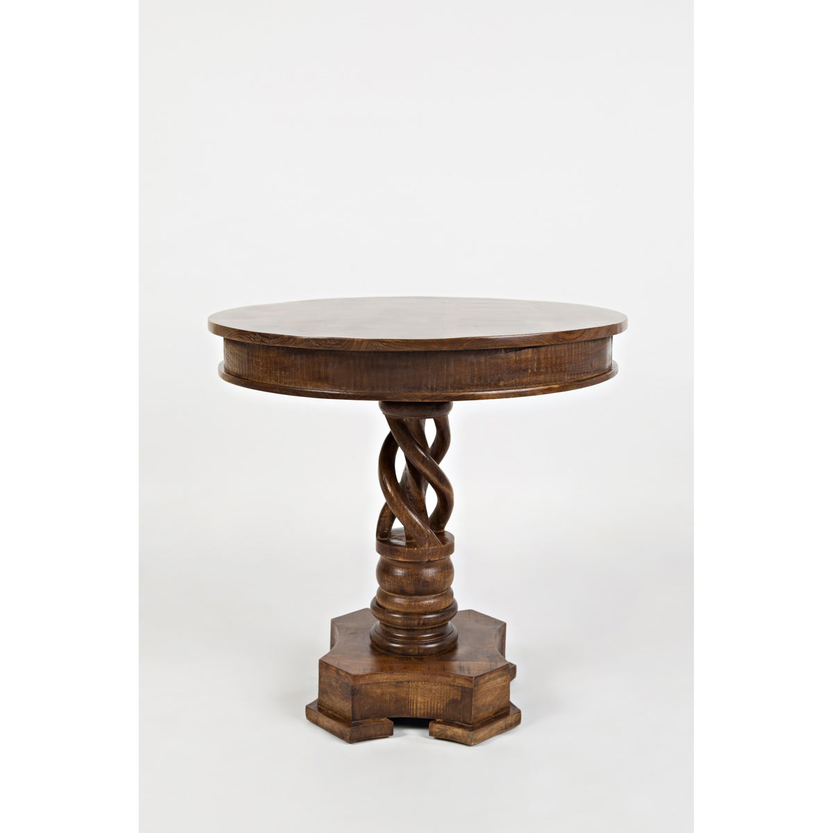 Global Archive Hand Carved Solid Mango Wood Pedestal Table
