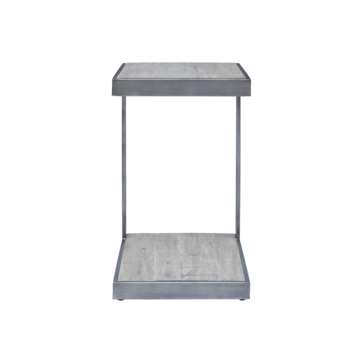 Global Archive Distressed Acacia And Stainless Steel 'C' Table