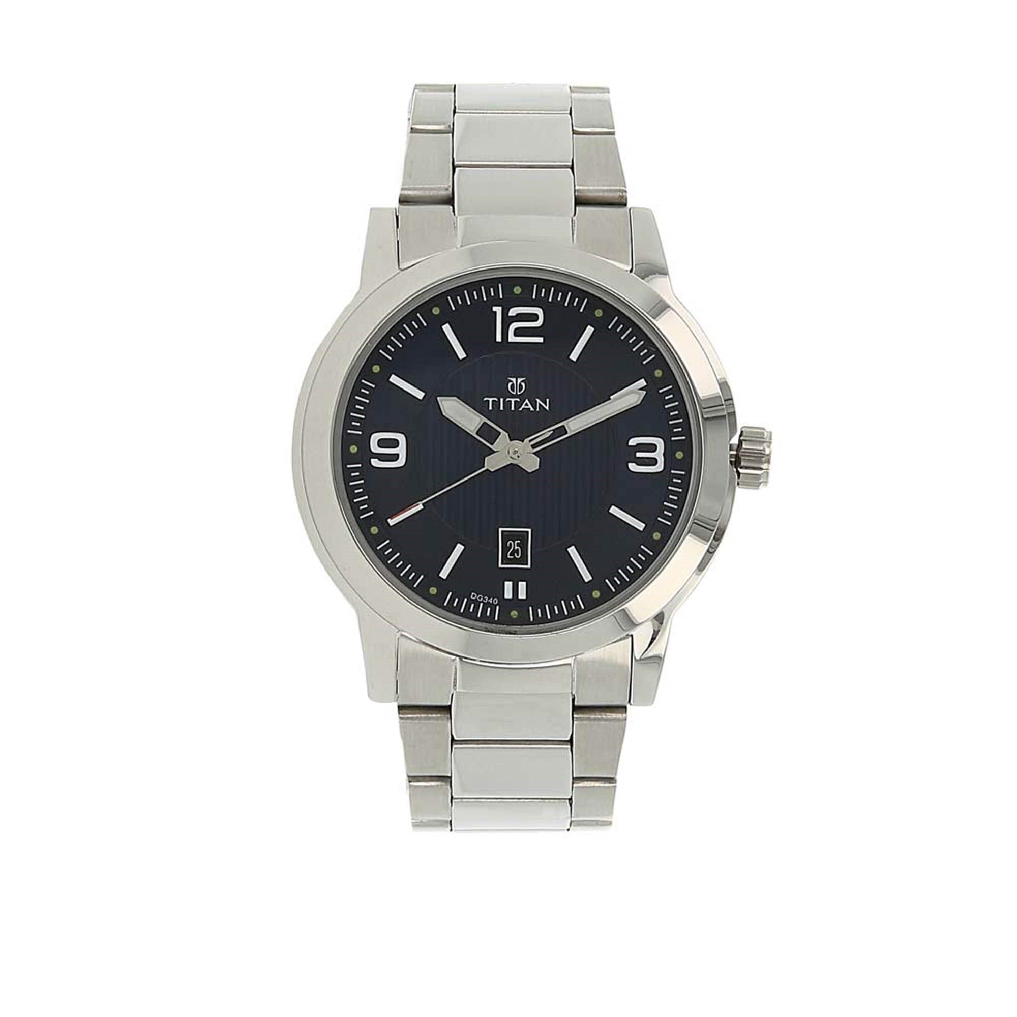 Titan Metal Neo Analog Black Dial Men's Watch-Nl1730Sm03 / Nl1730Sm03/Nr1730Sm03, Band Color-Silver