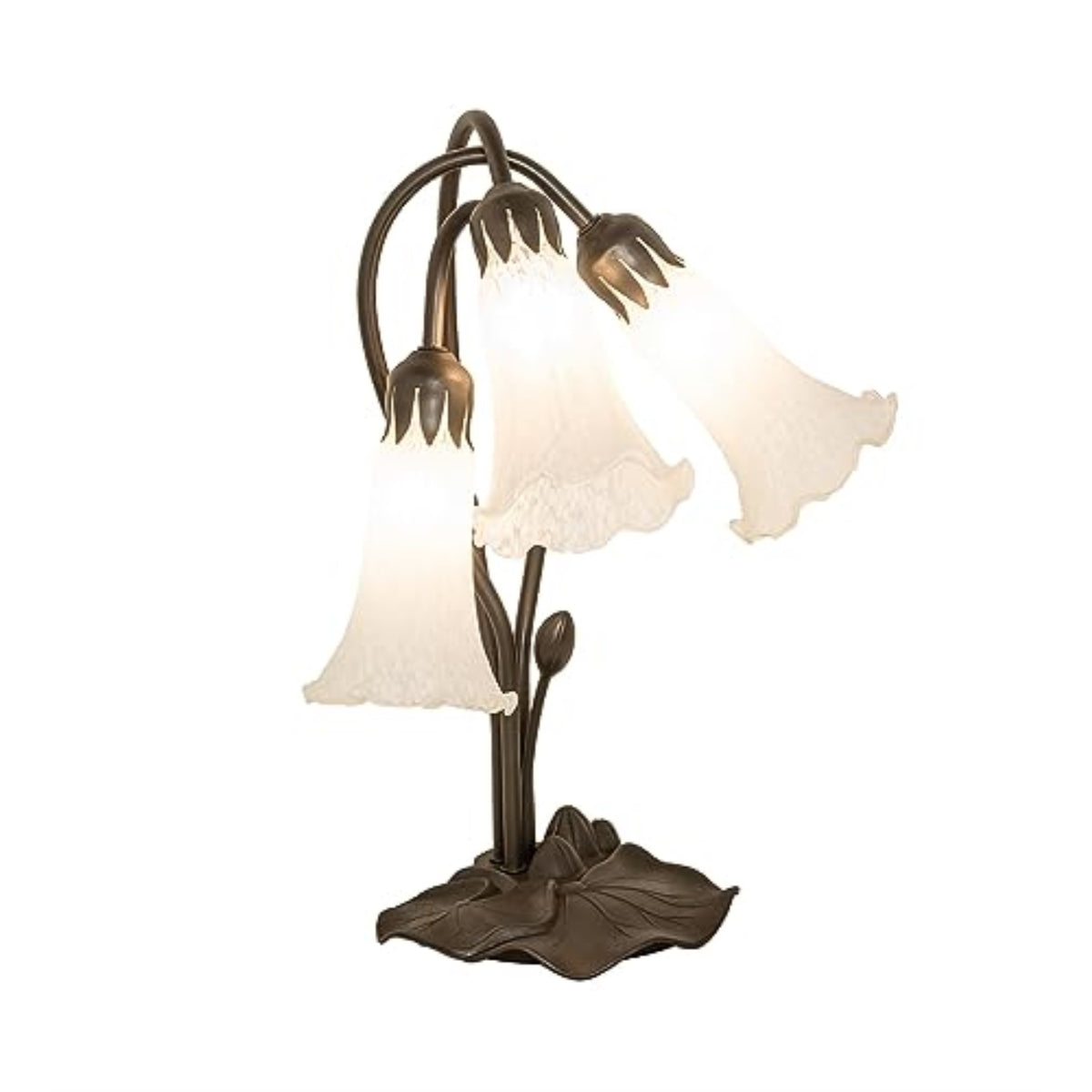 16' High White Tiffany Pond Lily 3 Light Accent Lamp