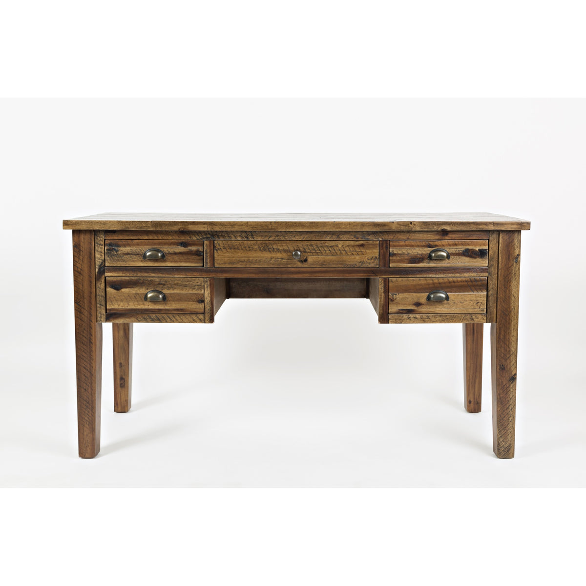 Artisan'S Craft Rustic Farmhouse Distressed Acacia 5-Drawer Desk