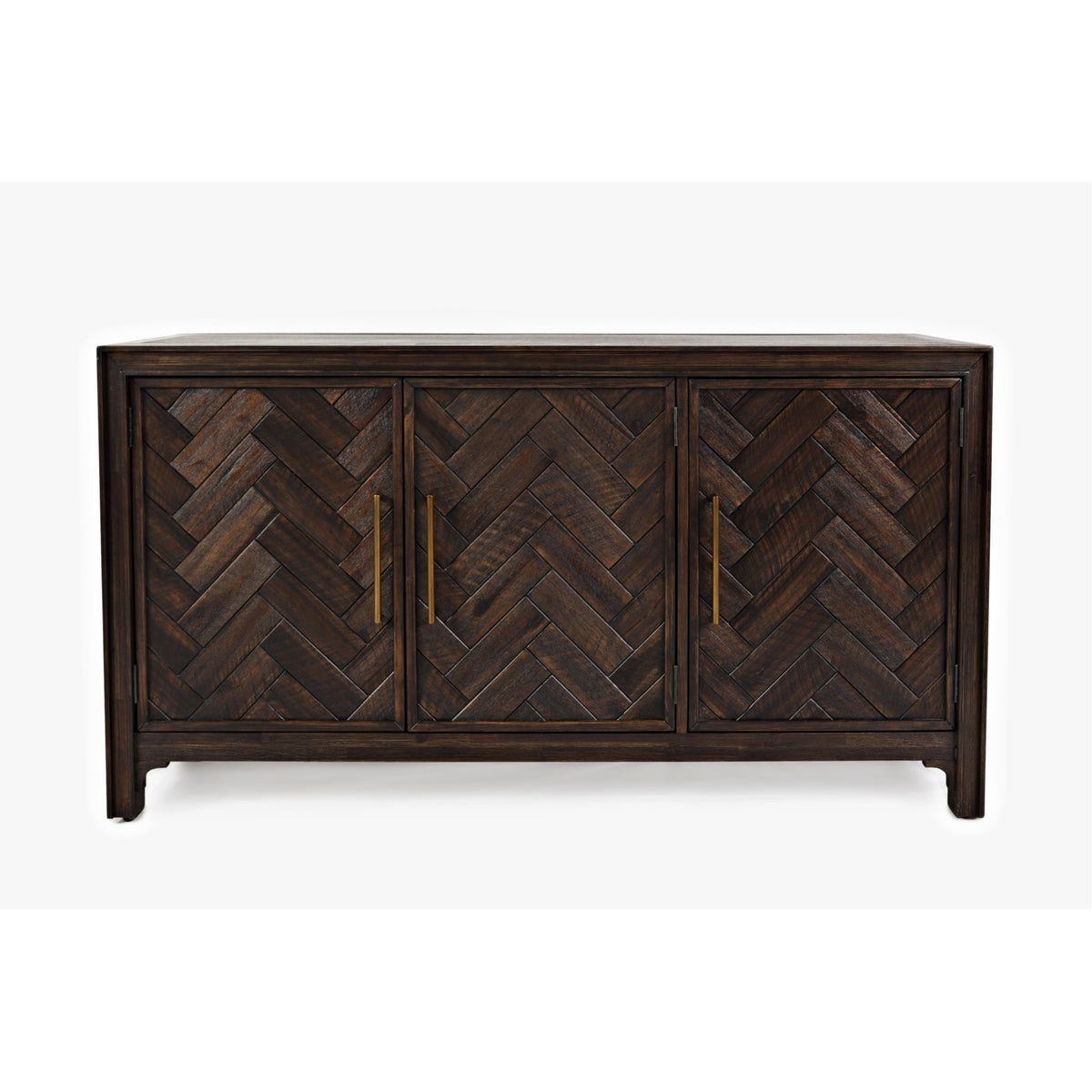 Gramercy Mid-Century Modern Chevron Three Door 60' Accent Cabinet