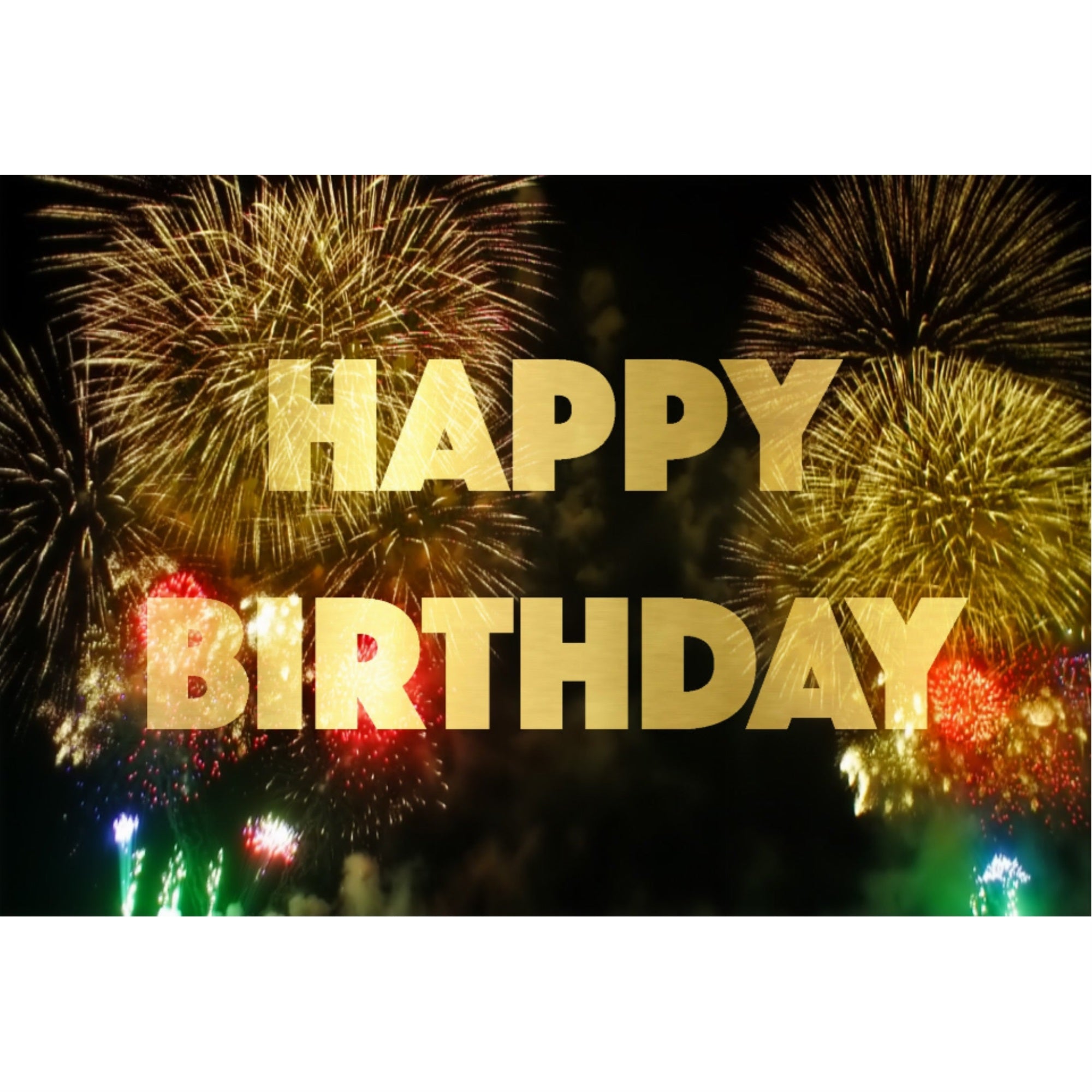 Happy Birthday Fireworks - Motion Postcard