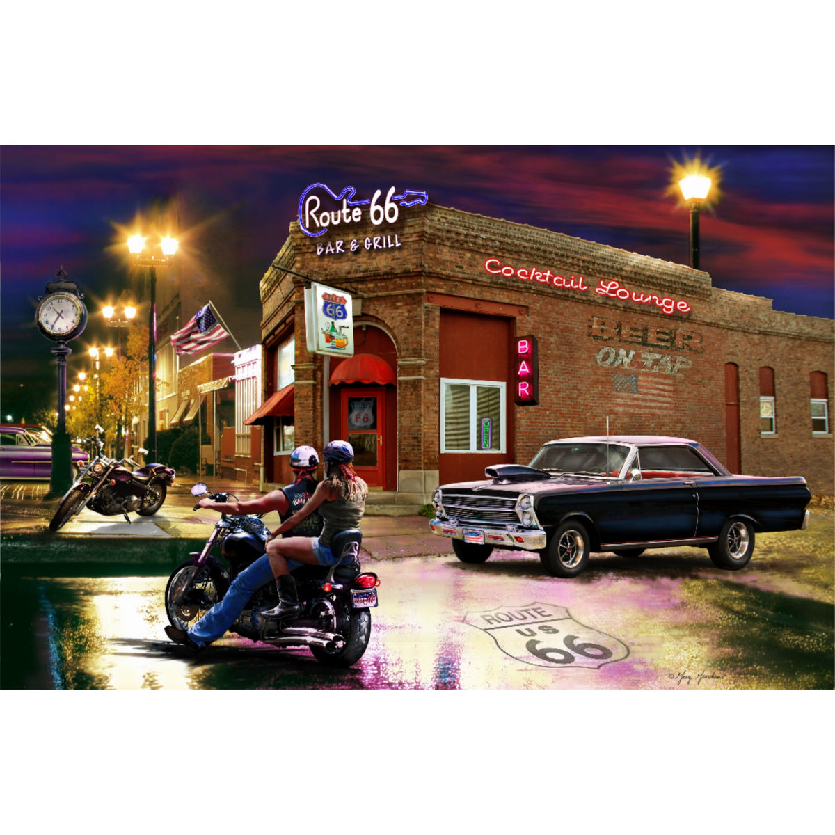 Bar & Grill Cars - 3D Postcard