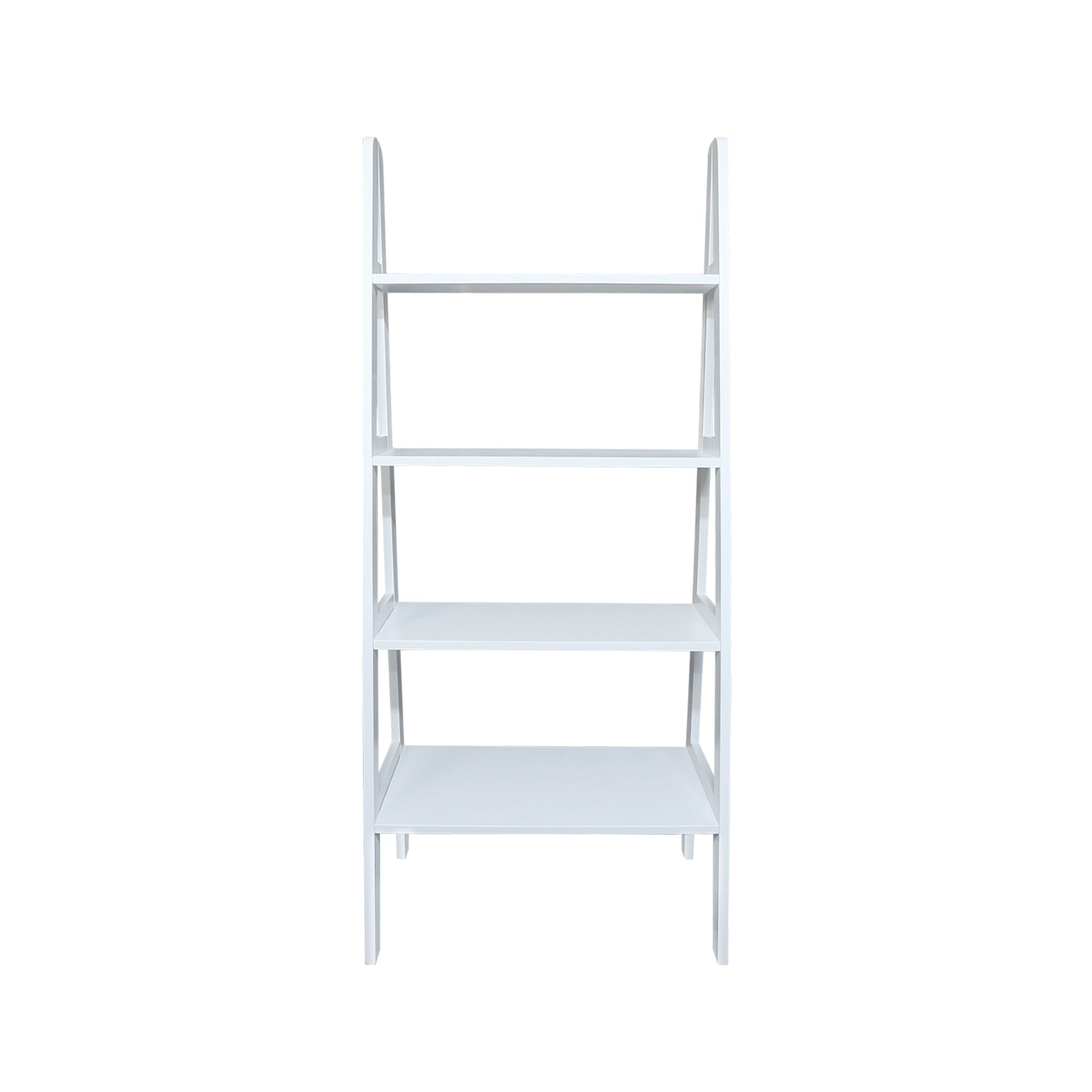 4-Shelf Ladder Bookcase, White